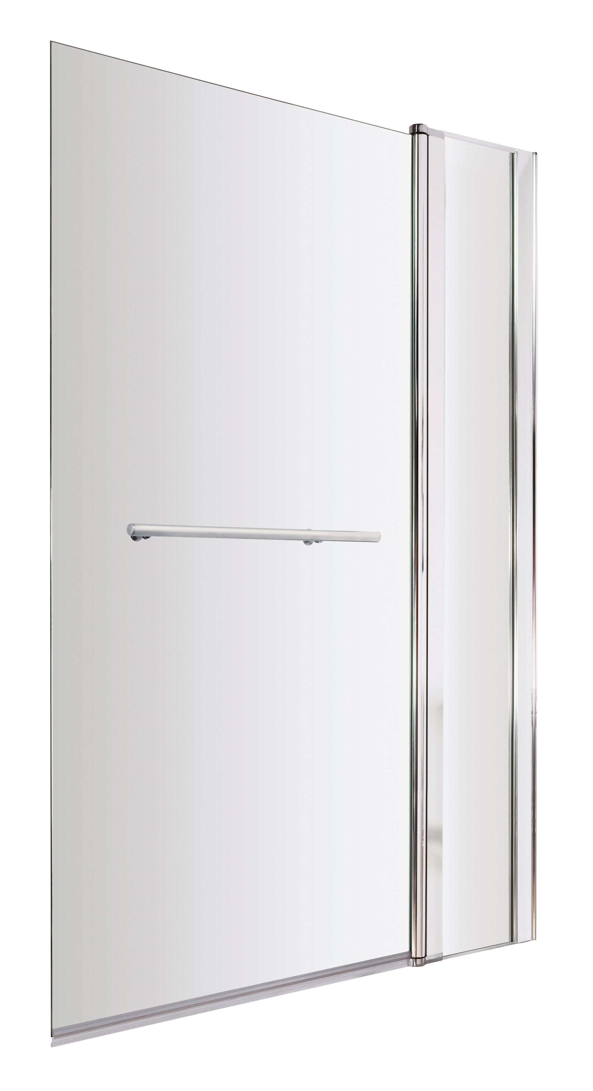 nuie 1000mm Chrome Bath Screen With Rail And Fixed Panel