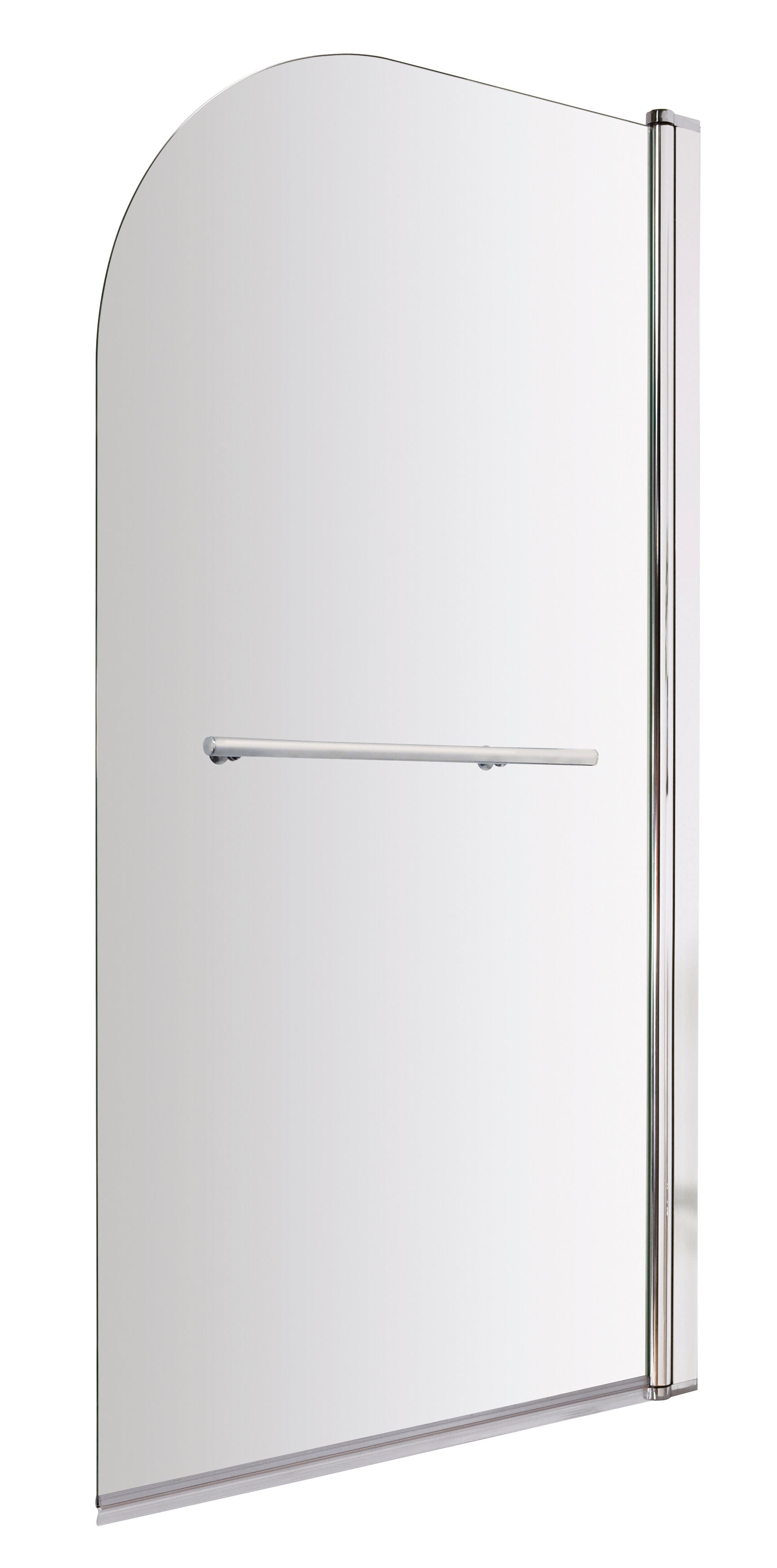 nuie 800mm Chrome Bath Screen With Rail