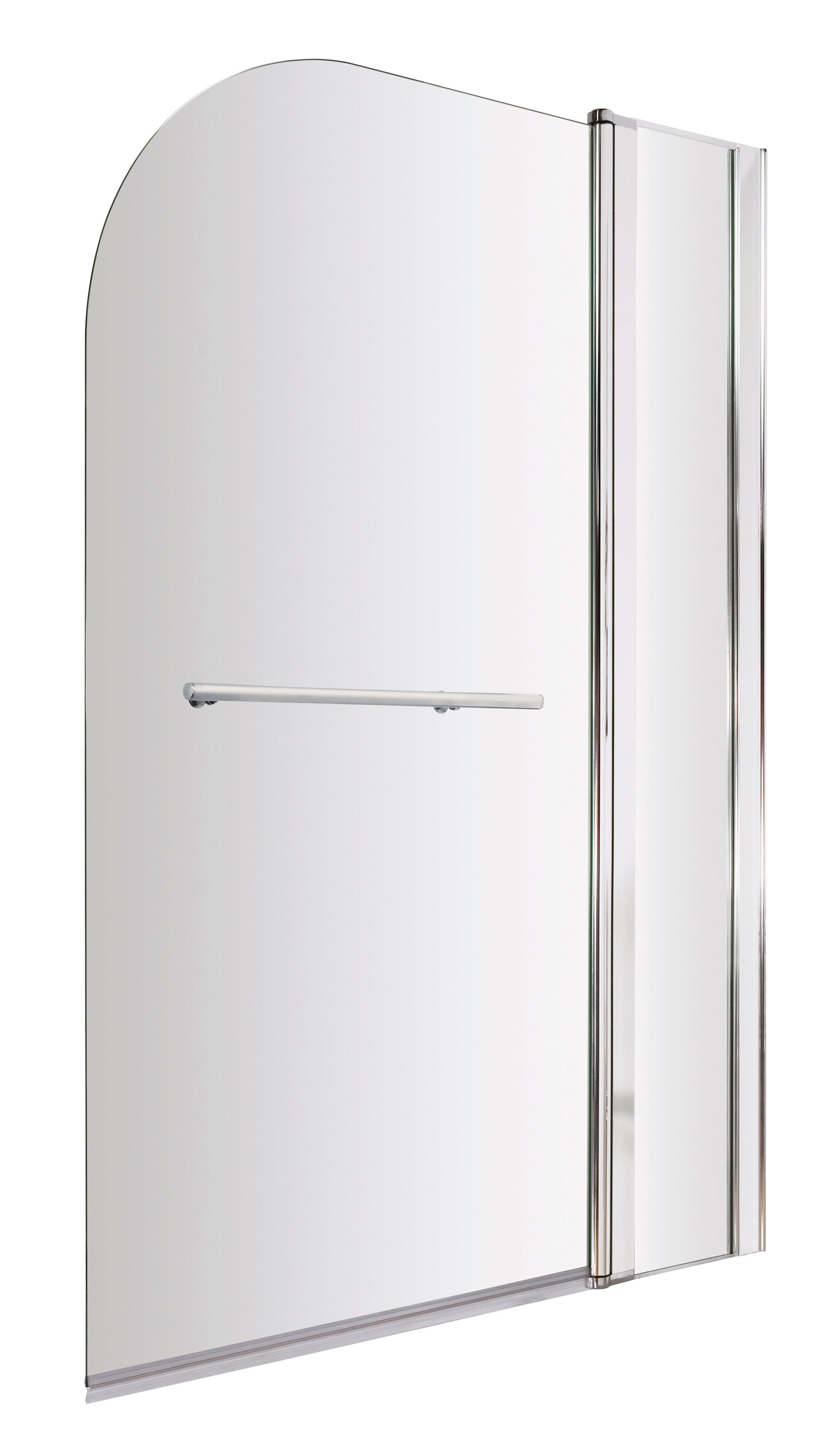 nuie 1000mm Chrome Bath Screen With Rail And Fixed Panel