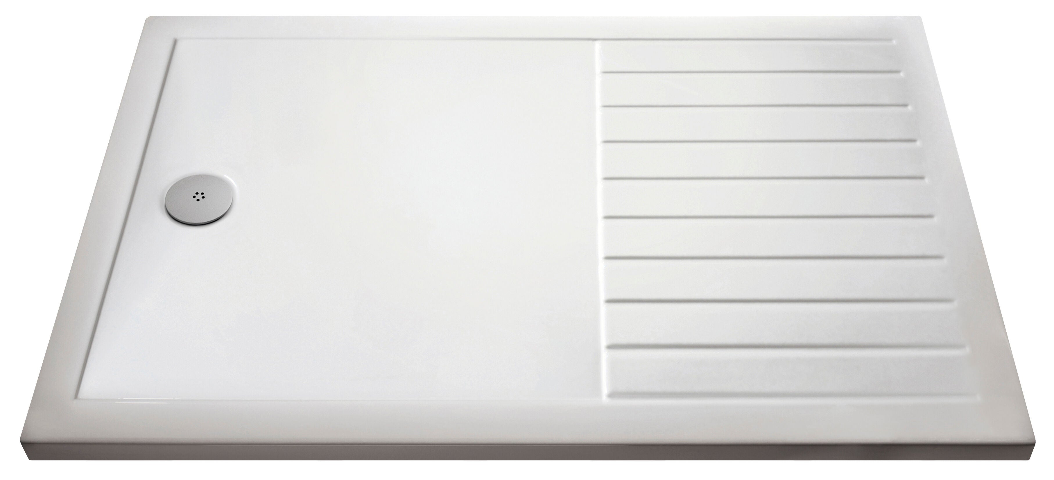 1400 x 900mm White Slimline Rectangular Walk In Shower Tray