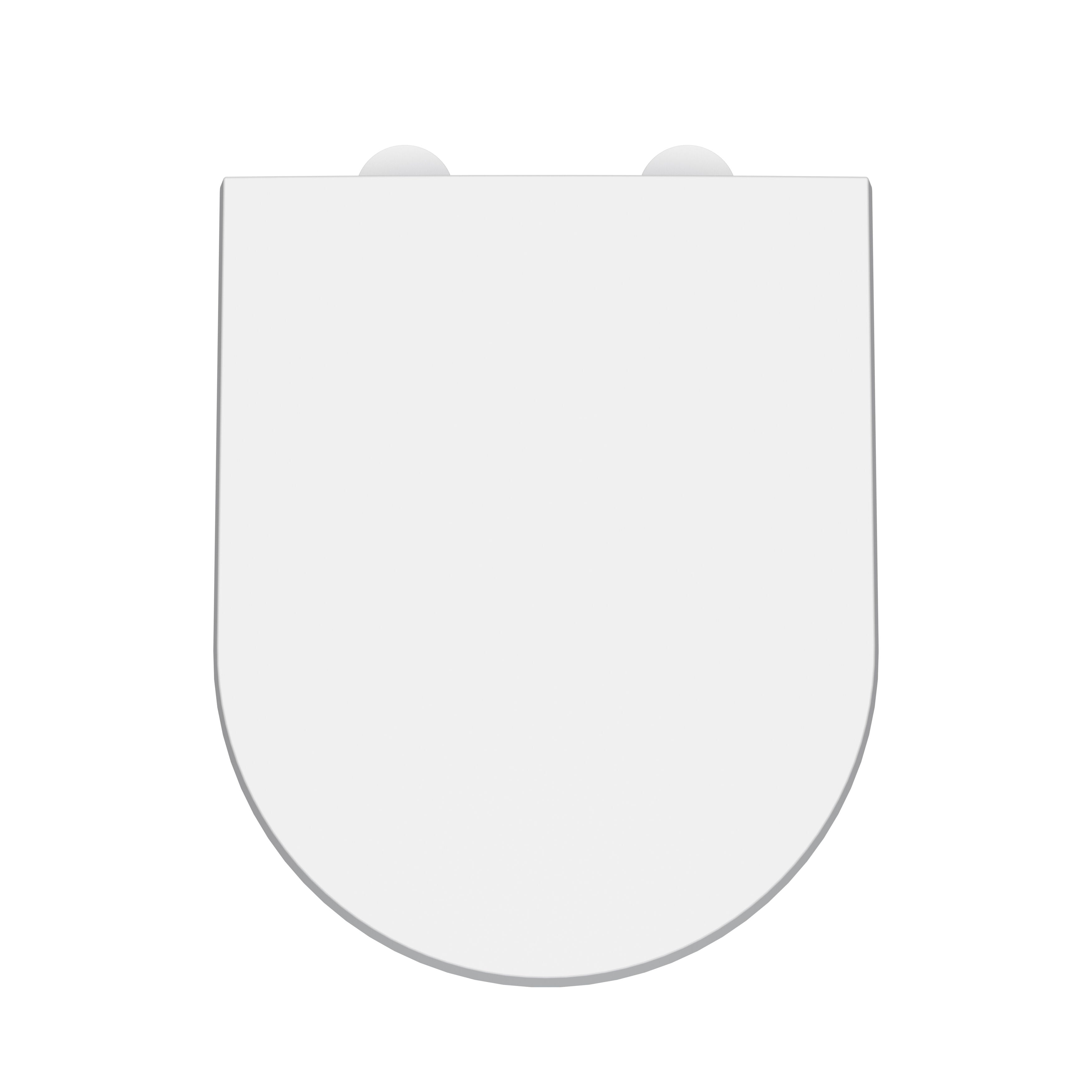 Gloss White D-Shaped Soft Close Toilet Seat With Top Fix Hinge