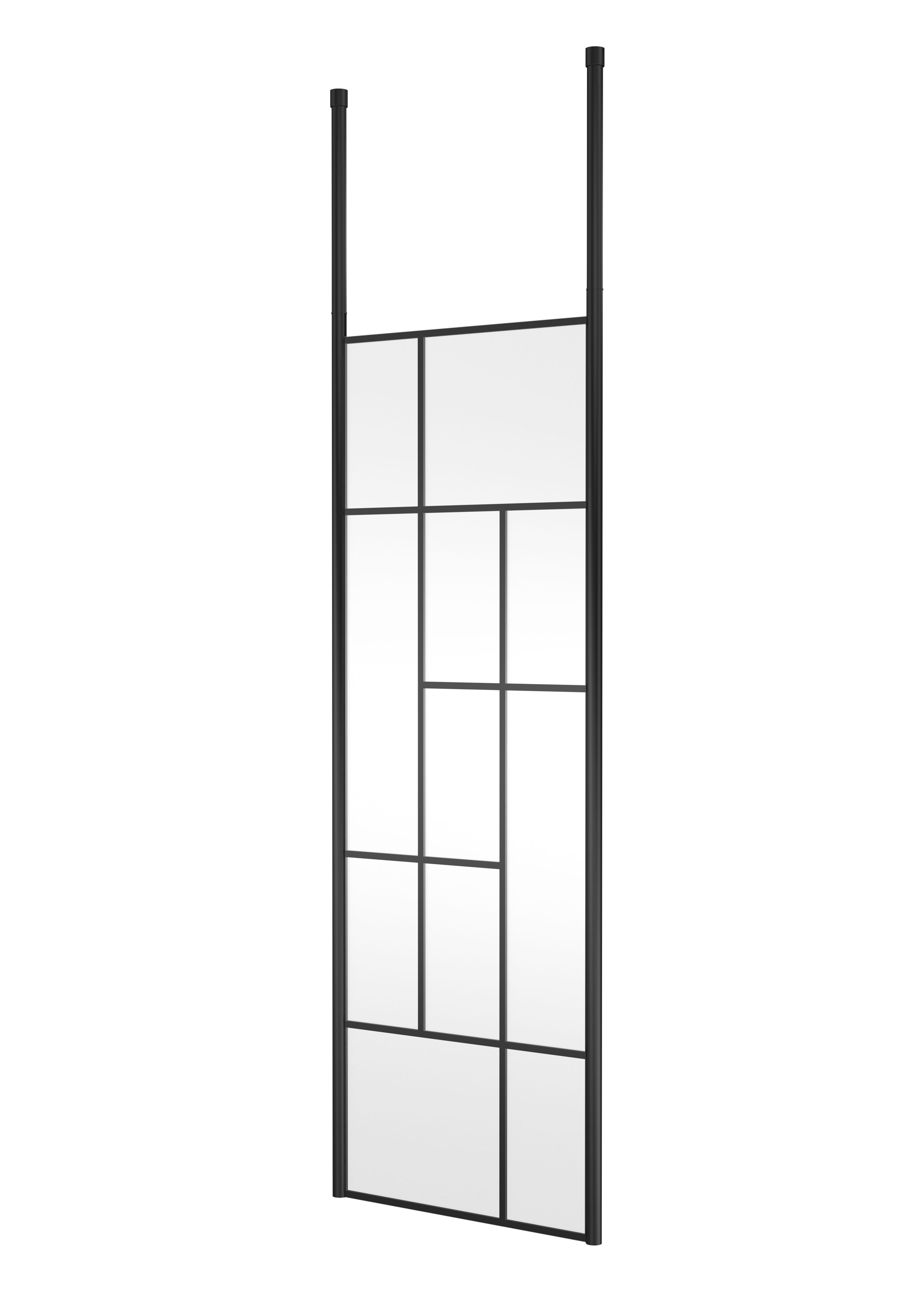 nuie 760mm Matt Black Wetroom Panel