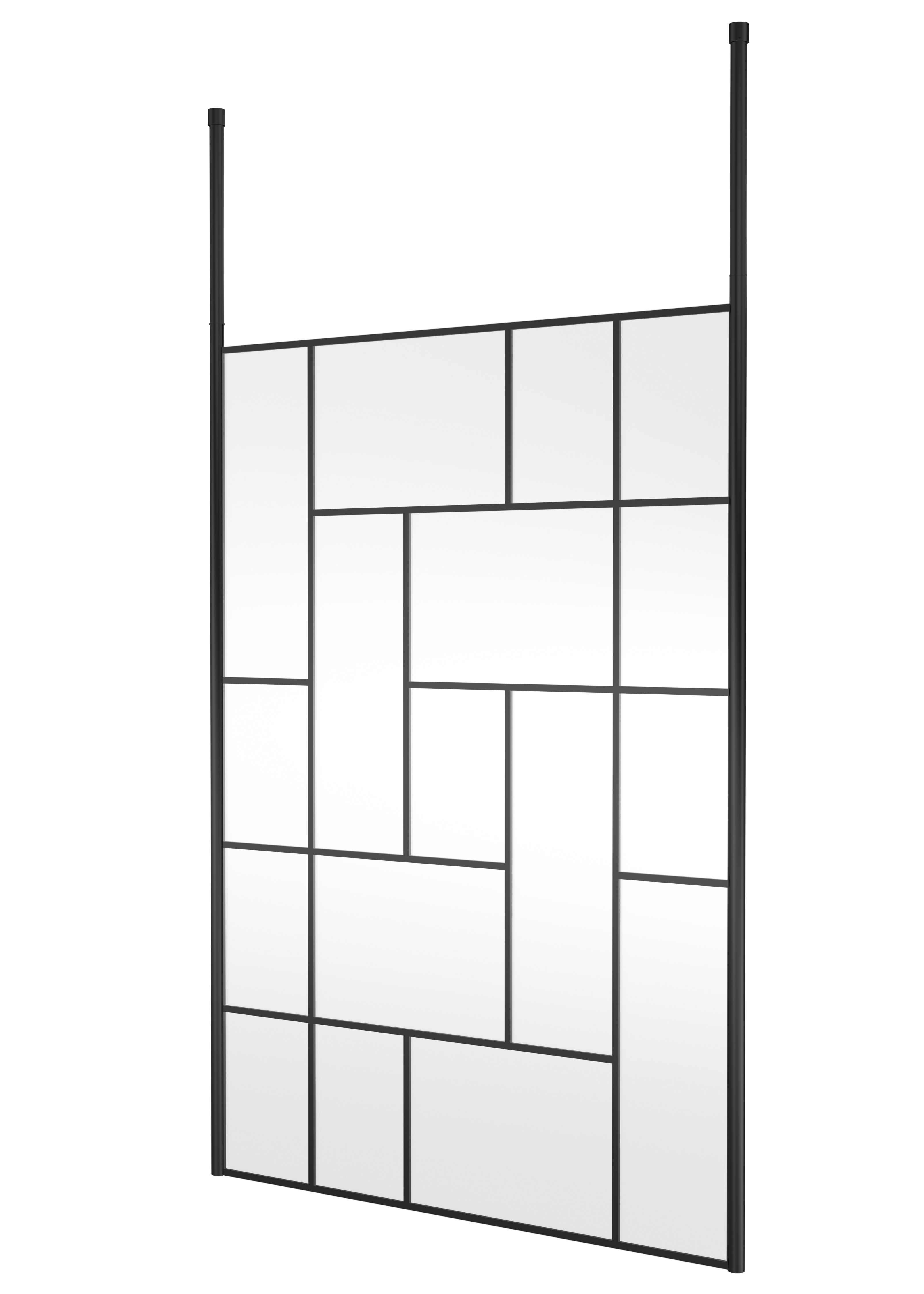 nuie 1400mm Matt Black Wetroom Panel