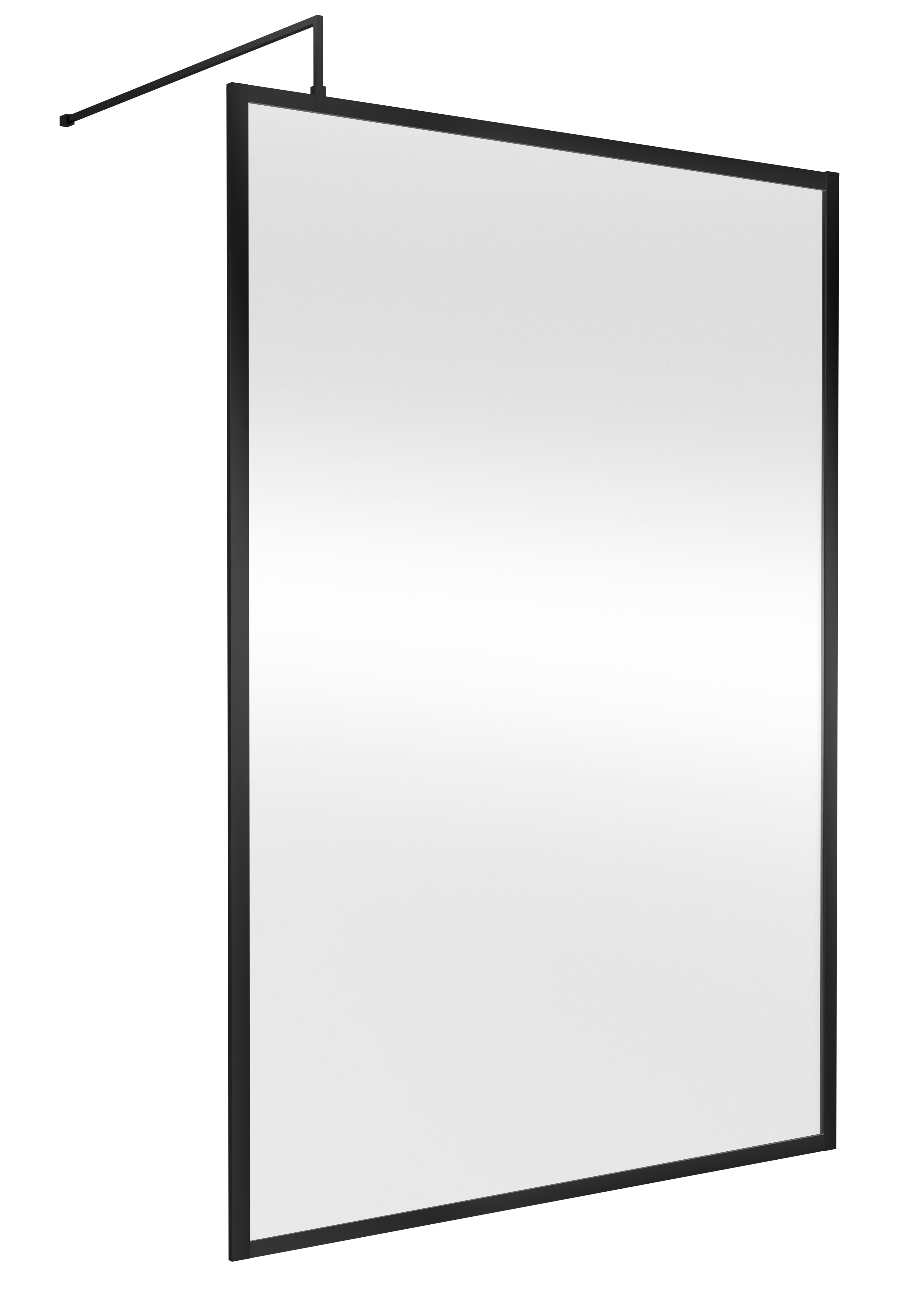 nuie 1400mm Matt Black Wetroom Panel