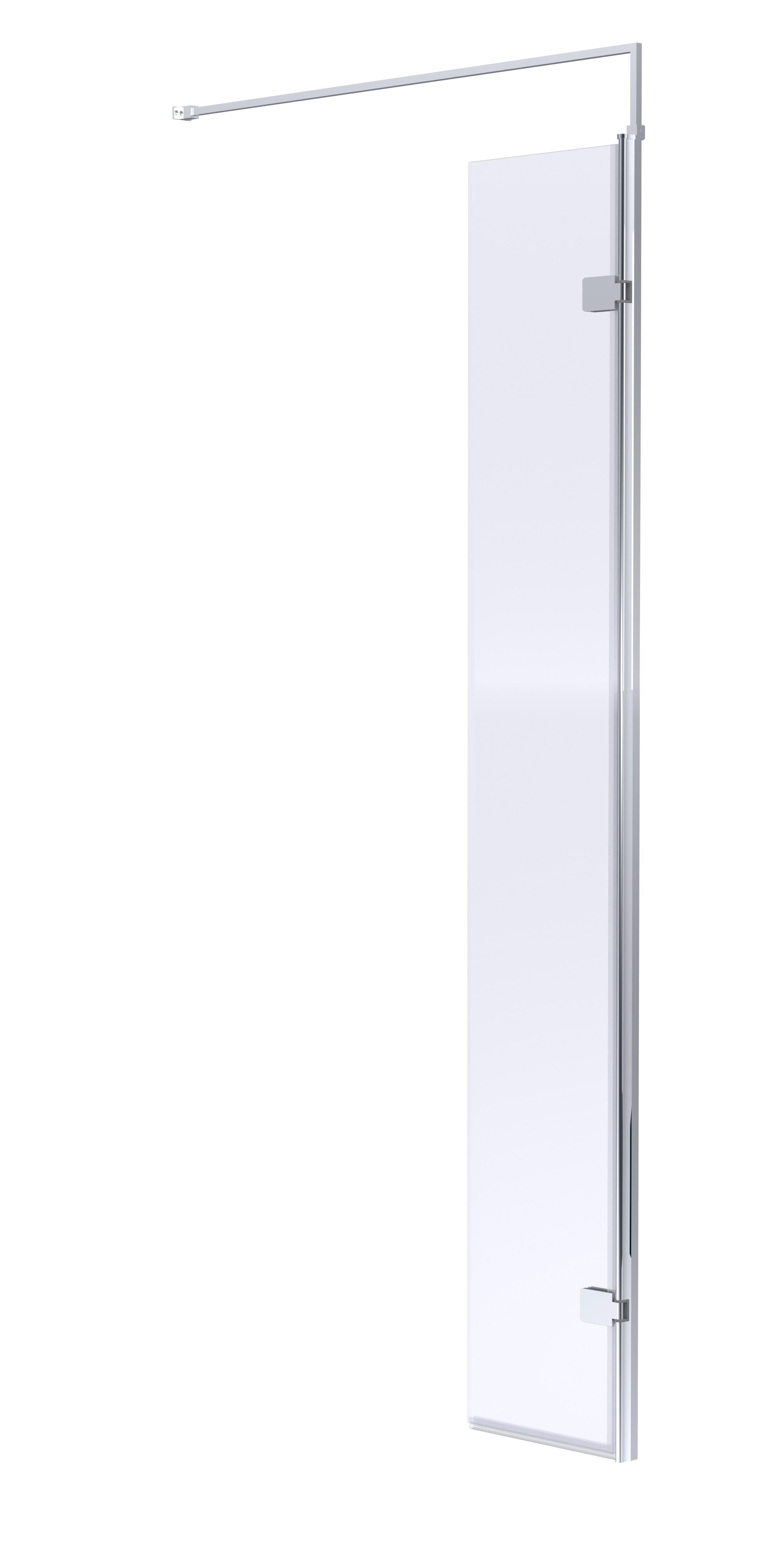 nuie 300mm Chrome Hinged Wetroom Return Screen