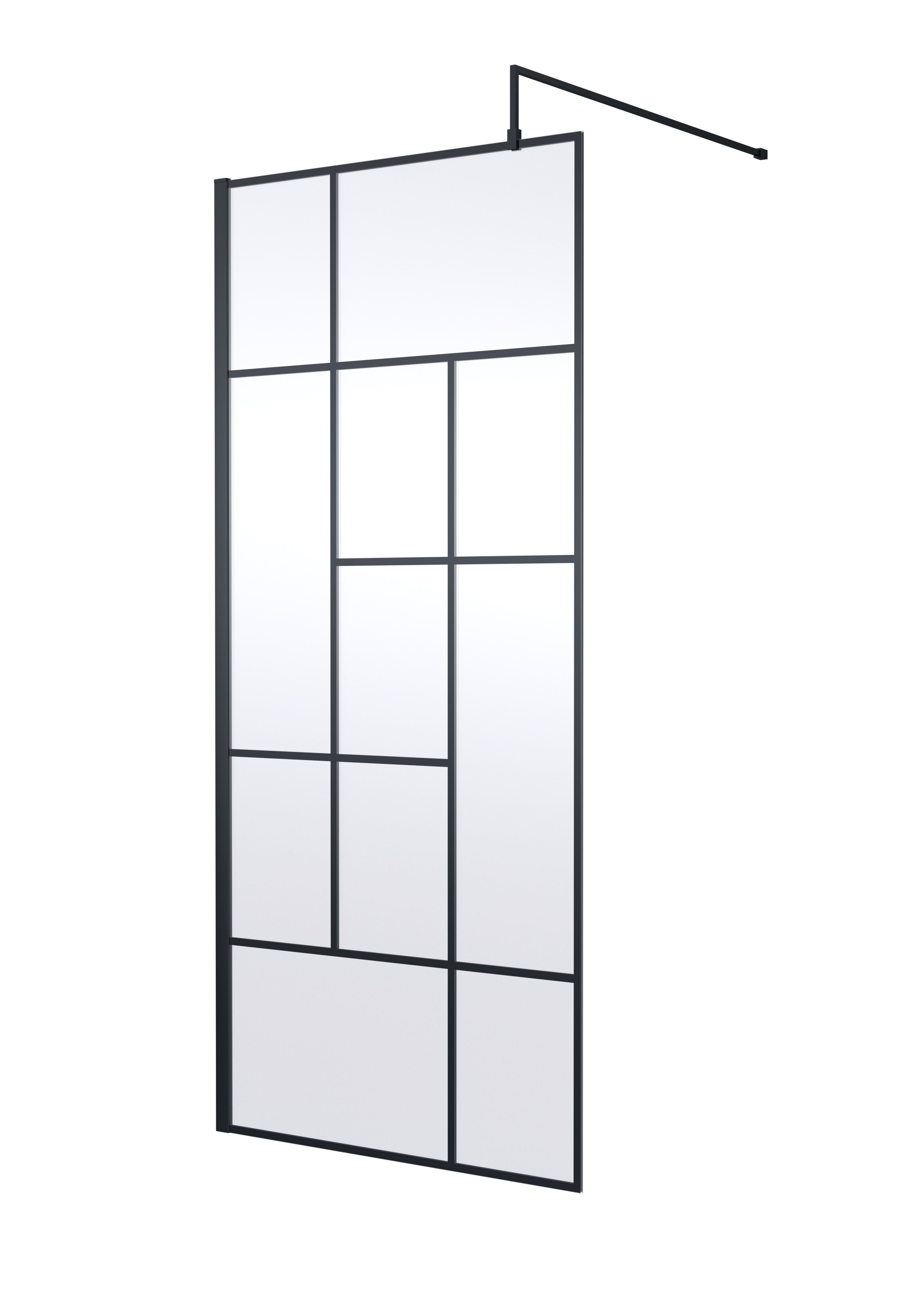 nuie 900mm Matt Black Wetroom Panel