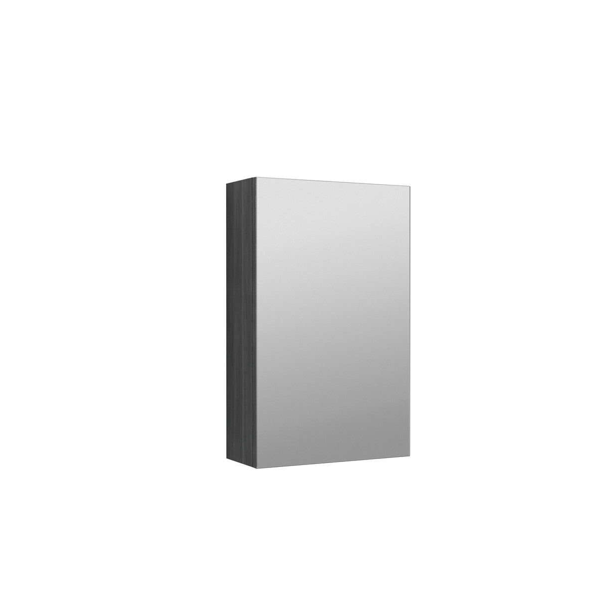 Hudson Reed Wall Hung Single Door Mirror Storage Cabinet, 450mm, Brown Grey Avola