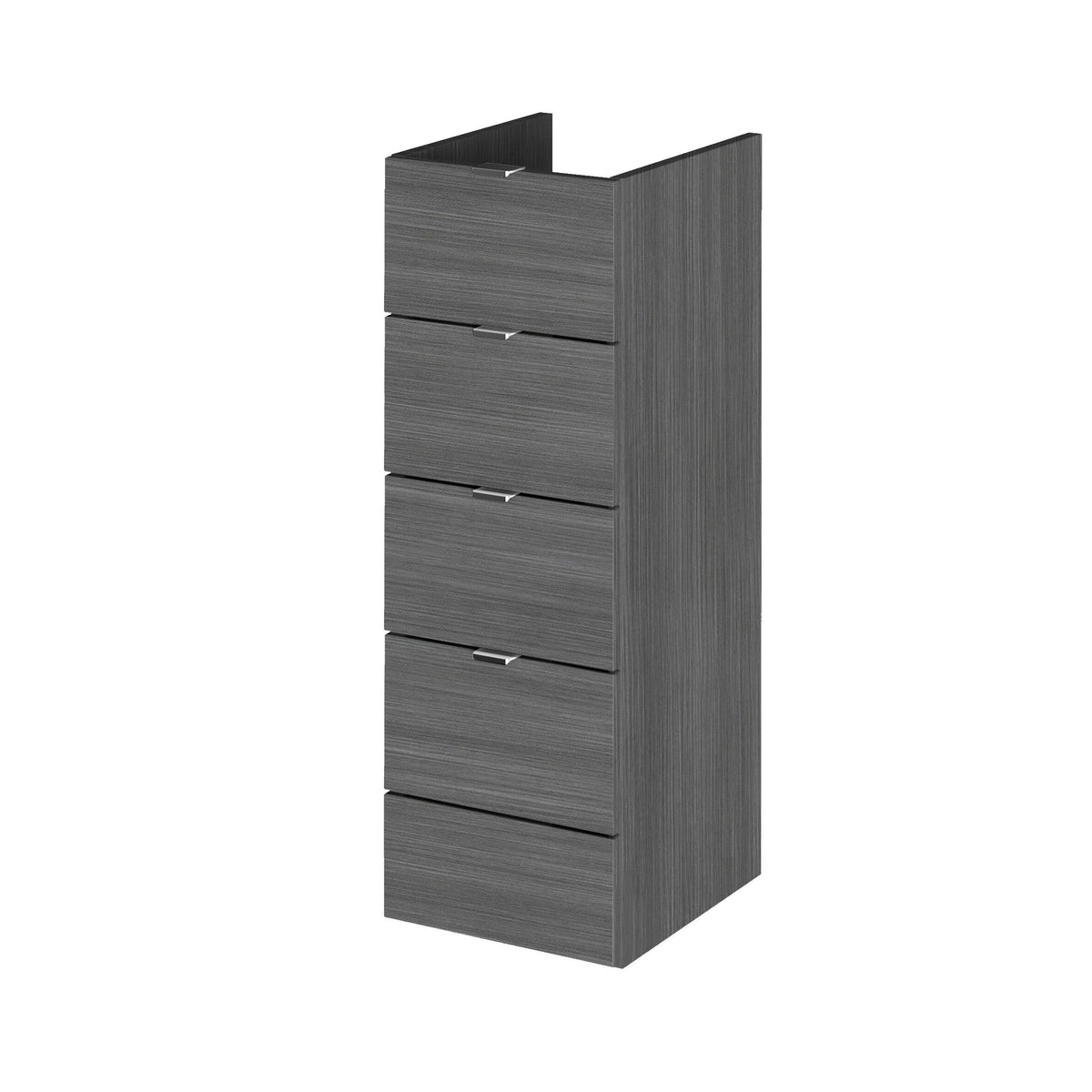 Hudson Reed Fusion 300mm Graphite Grey Woodgrain Floor Standing Cabinet