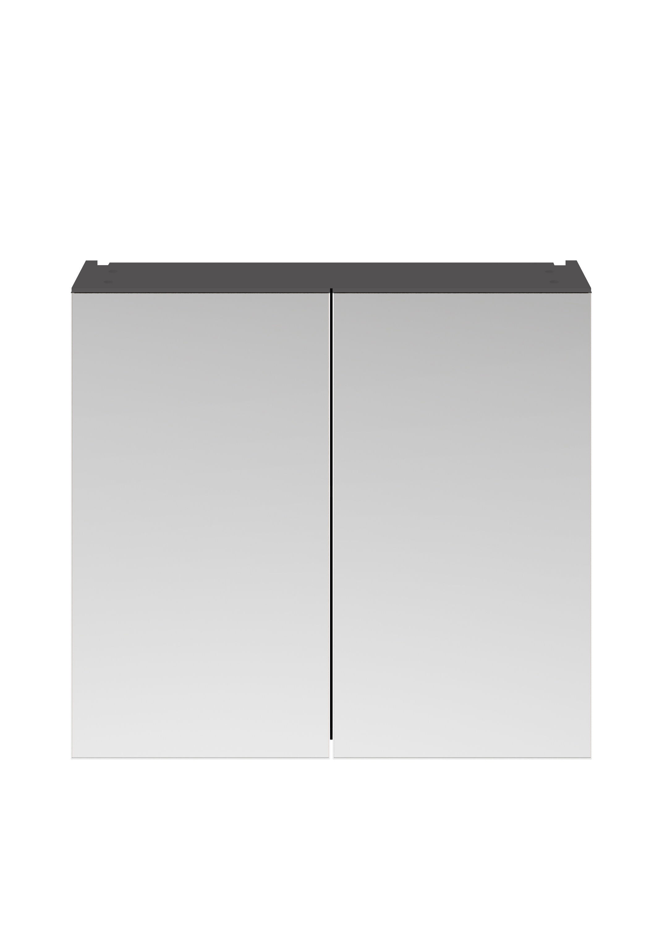 Fusion 800 x 715mm Fitted Wall Hung Gloss Grey Mirror Unit (50/50)