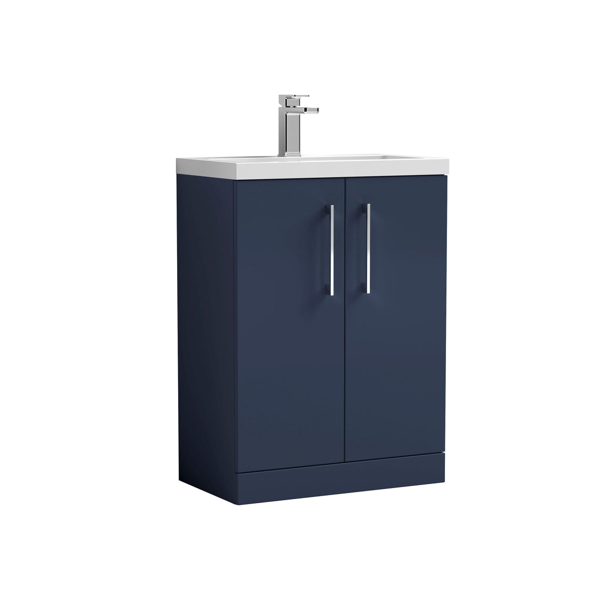 Nuie Arno Compact 600mm 2 Door Floor Standing Vanity Unit With Basin