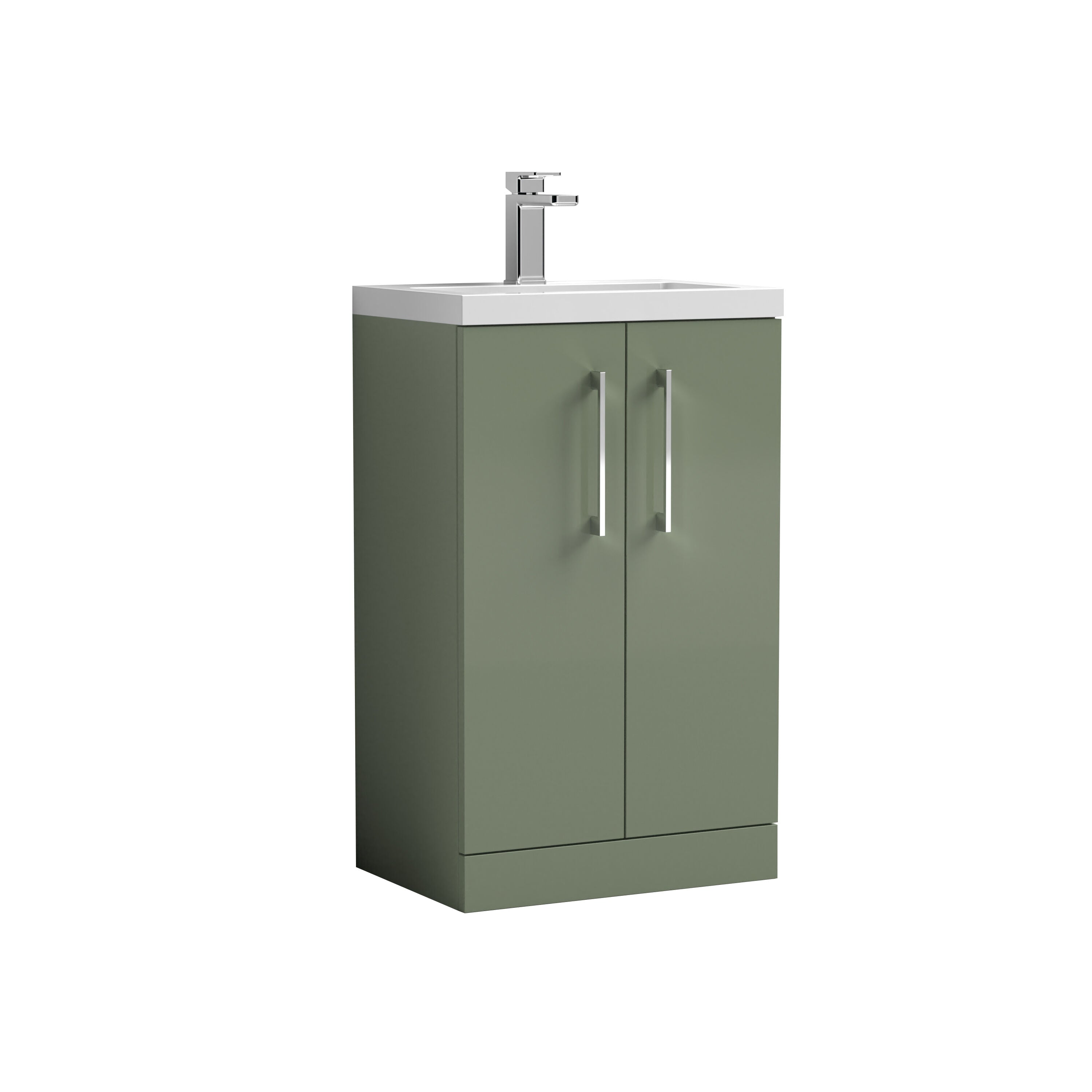 Nuie Arno Compact 500mm 2 Door Floor Standing Vanity Unit With Basin