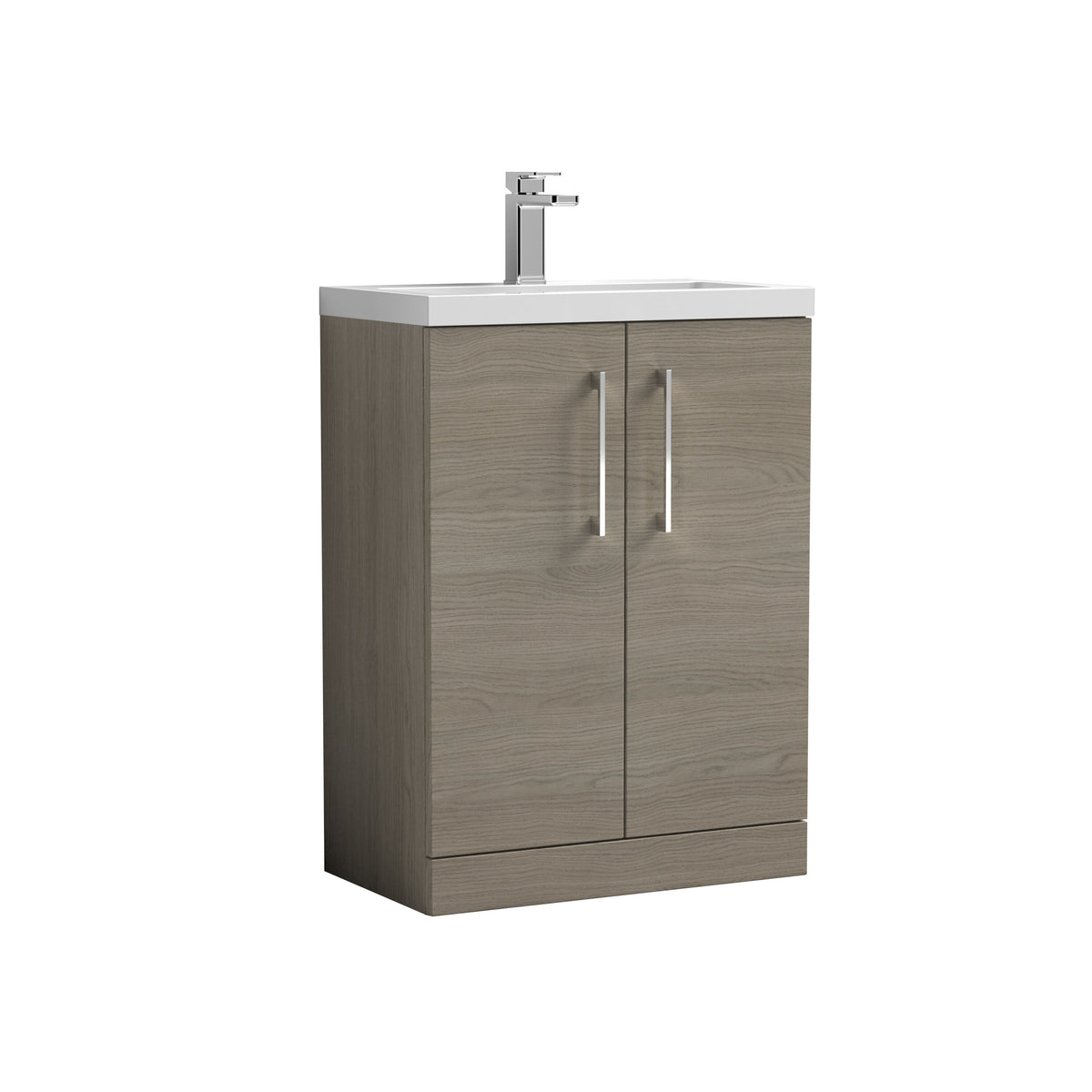 Nuie Arno Compact 600mm 2 Door Floor Standing Vanity Unit With Basin