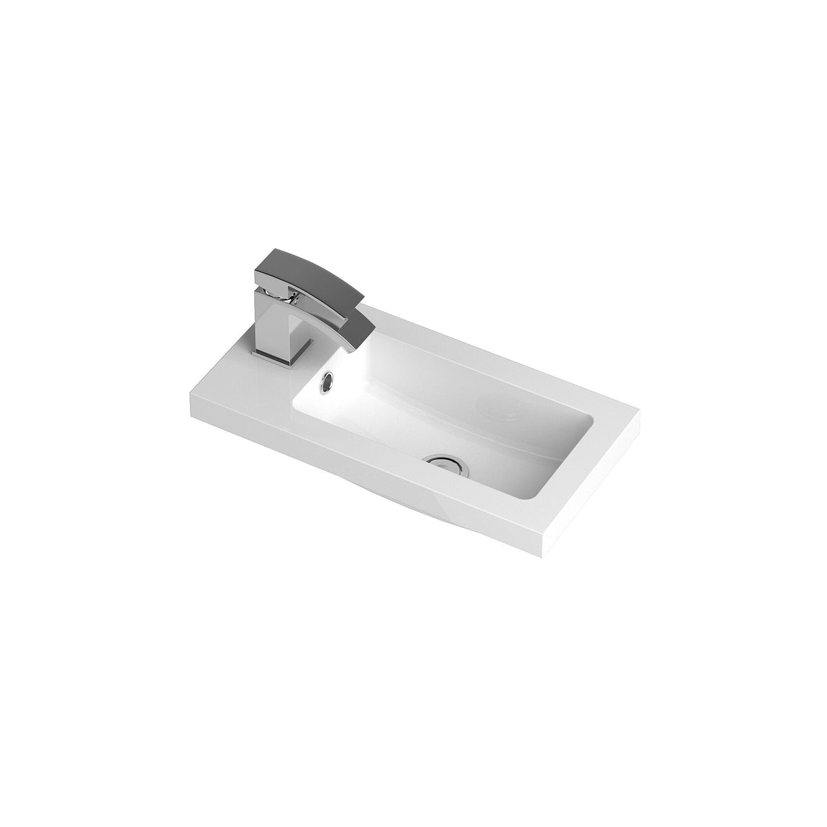Hudson Reed Fusion 1 Tap Hole 500mm Compact Polymarble Basin
