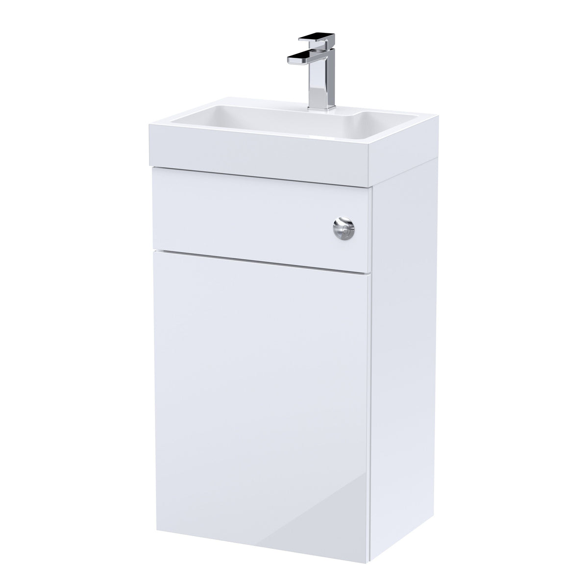Nuie Athena 500mm 2 In 1 Floor Standing Vanity Unit With Basin, WC Unit With Concealed Cistern