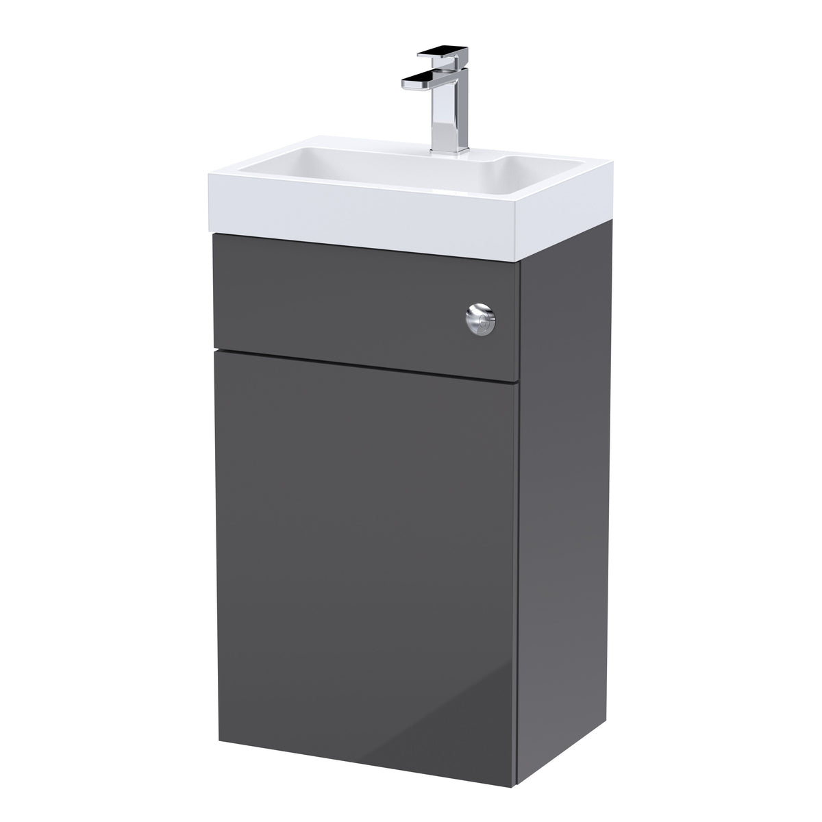 Nuie Athena 500mm 2 In 1 Floor Standing Vanity Unit With Basin, WC Unit With Concealed Cistern