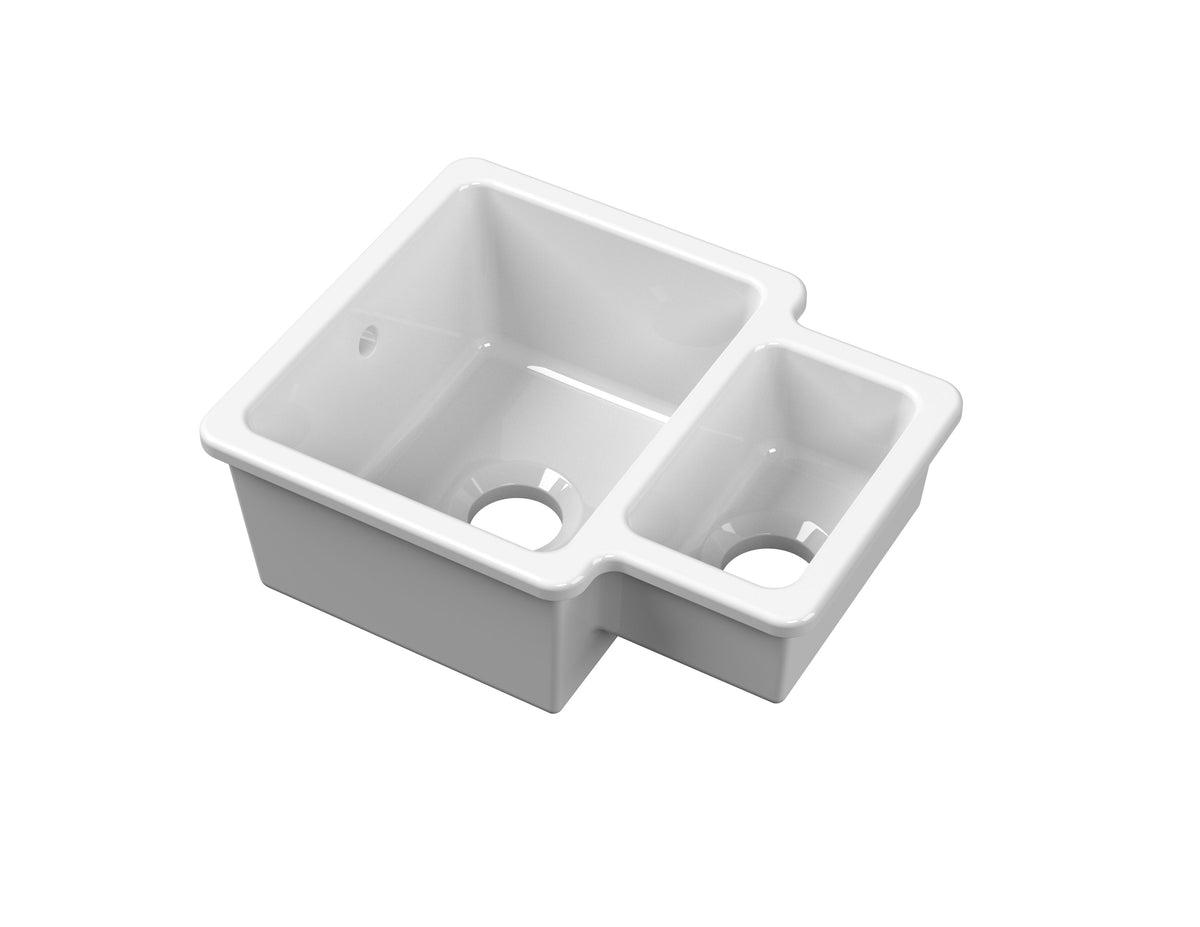Nuie 579mm x 455mm Fireclay 1.25 Bowl Rectangular Inset Sink