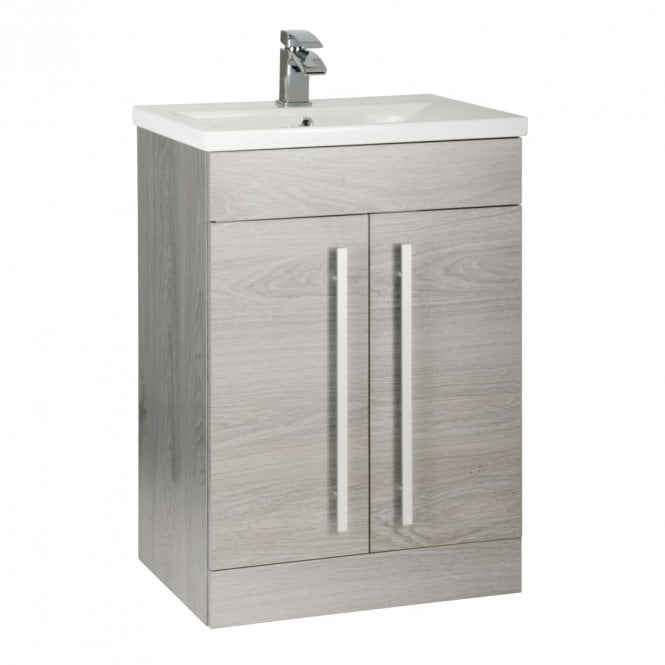 Purity/Matrix 600mm 2 Door Floor Standing Unit Silver Oak - PSO600DO - PSO600DO 2