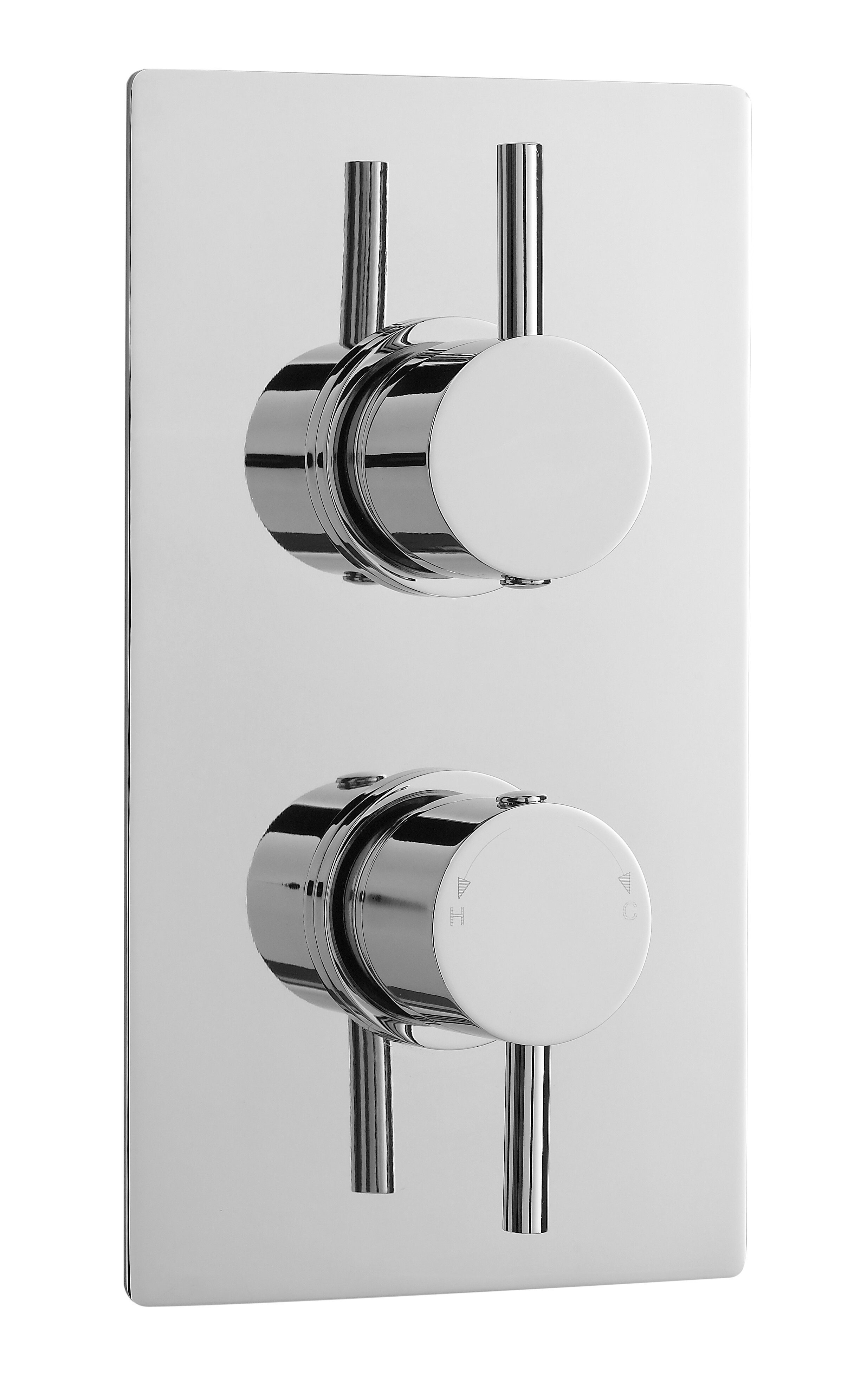 nuie Chrome Twin Thermostatic Shower Valve