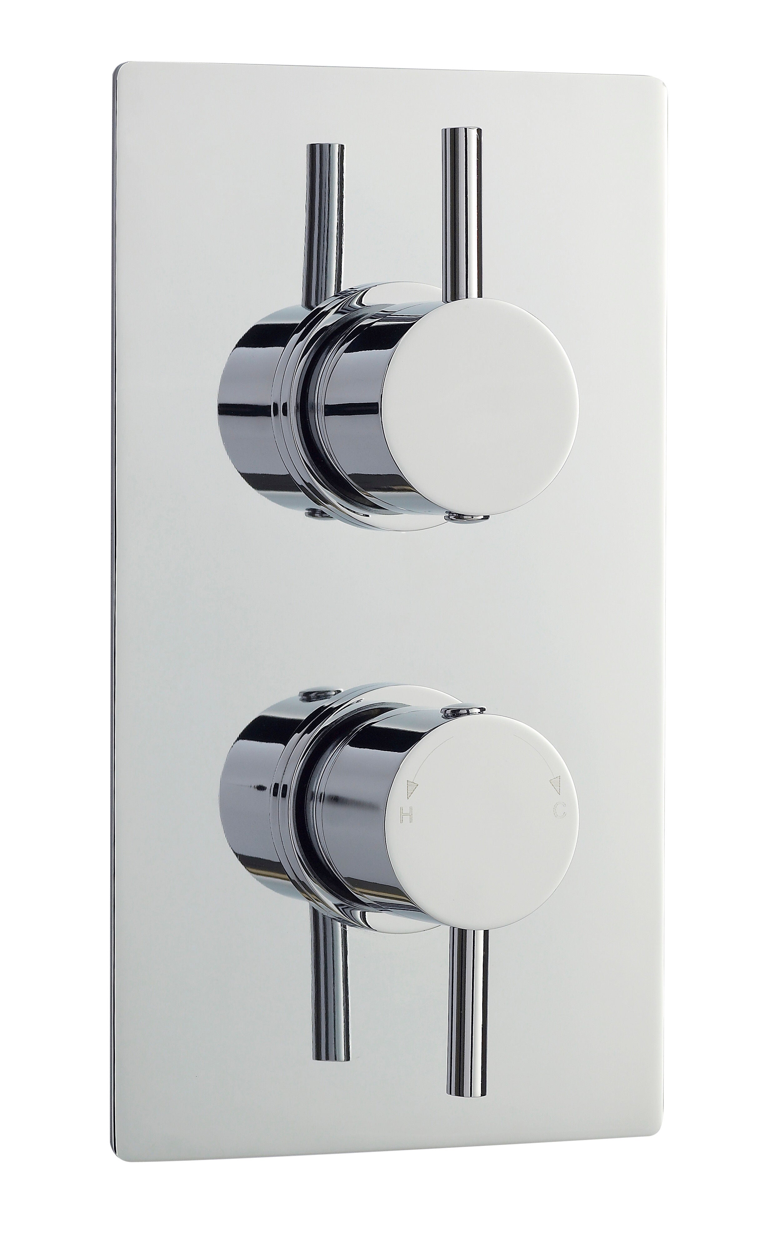 nuie Chrome Twin Thermostatic Shower Valve With Diverter