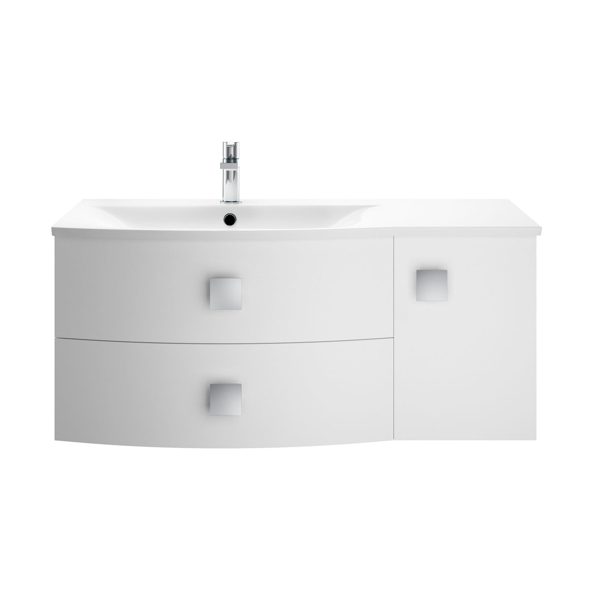 Hudson Reed Sarenna 1000mm Left-Hand 1 Door 2 Drawer Wall Hung Cabinet With Curved Basin