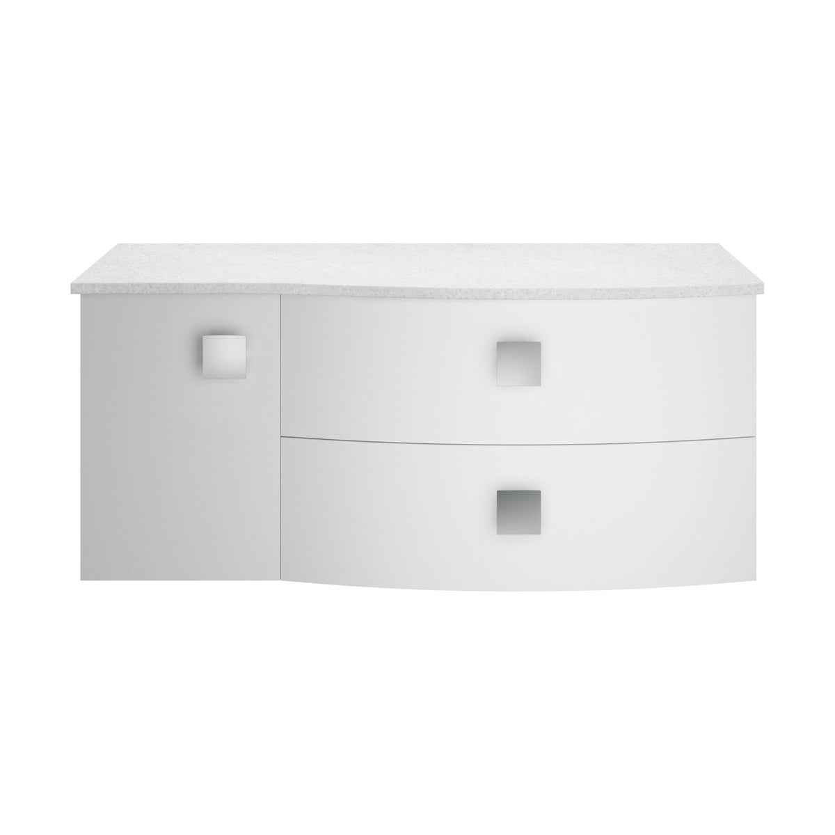 Hudson Reed Sarenna 1000mm 2 Drawer 1 Door Wall Hung Right Hand Vanity Unit With White Marble Top