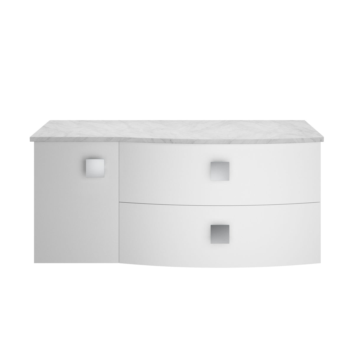 Hudson Reed Sarenna 1000mm 2 Drawer 1 Door Wall Hung Right Hand Vanity Unit With White Marble Top