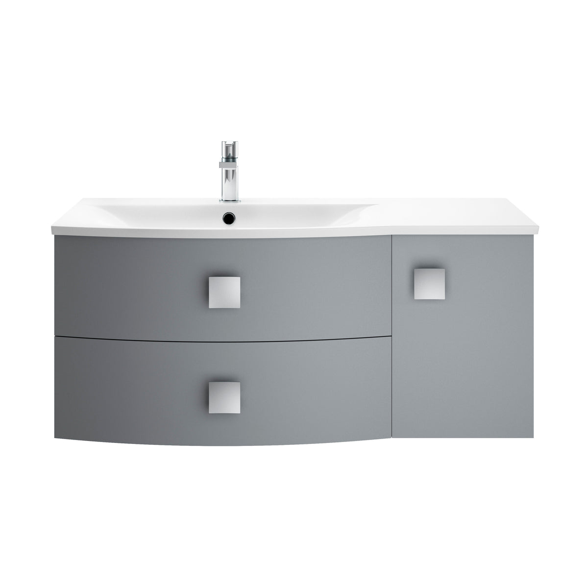 Hudson Reed Sarenna 1000mm Left-Hand 1 Door 2 Drawer Wall Hung Cabinet With Curved Basin
