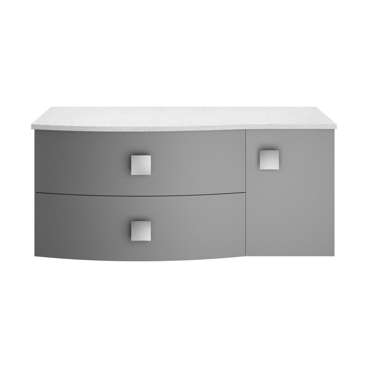 Hudson Reed Sarenna 1012mm 2 Drawer 1 Door Wall Hung Left Hand Vanity Unit With White Marble Top