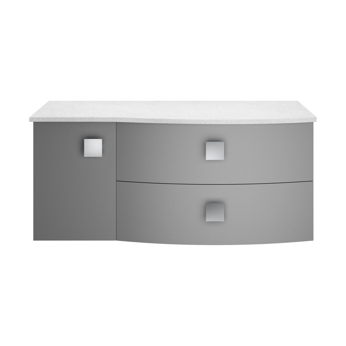 Hudson Reed Sarenna 1000mm 2 Drawer 1 Door Wall Hung Right Hand Vanity Unit With White Marble Top