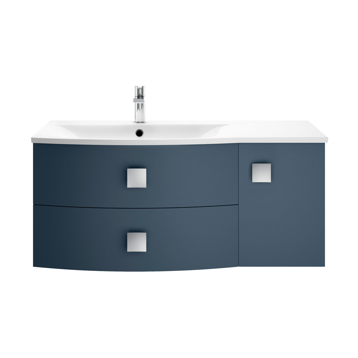 Hudson Reed Sarenna 1000mm Left-Hand 1 Door 2 Drawer Wall Hung Cabinet With Curved Basin
