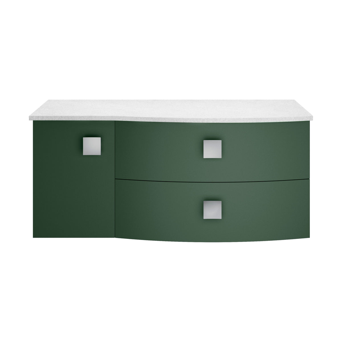 Hudson Reed Sarenna 1000mm 2 Drawer 1 Door Wall Hung Right Hand Vanity Unit With White Marble Top