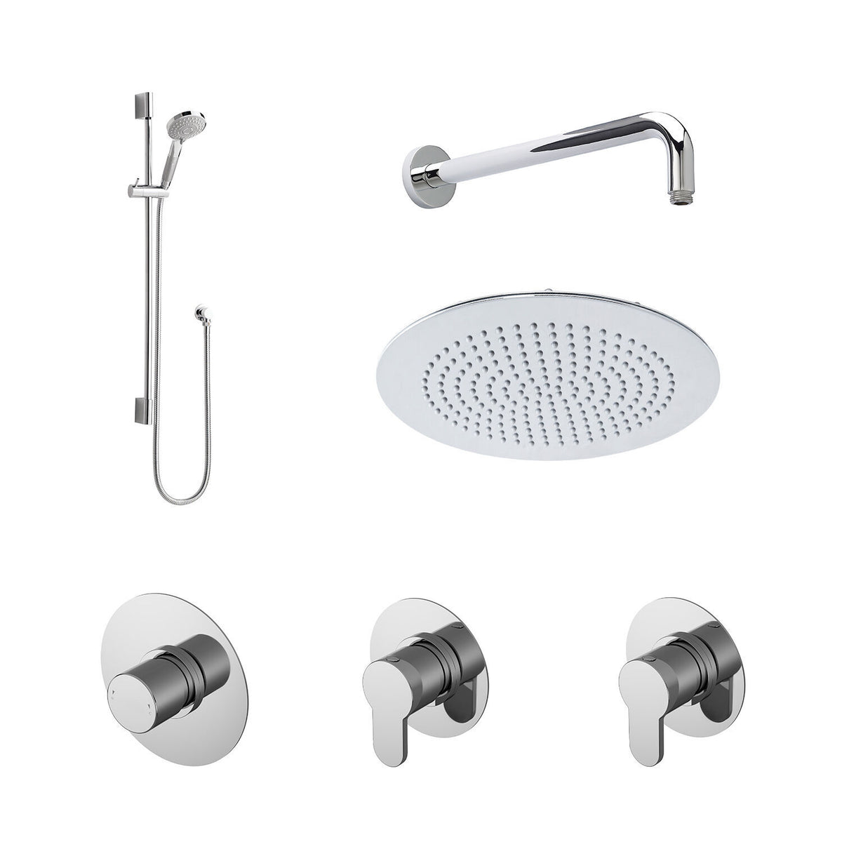 Nuie 2 Outlet Concealed Shower Valve With Stop Tap & Diverter