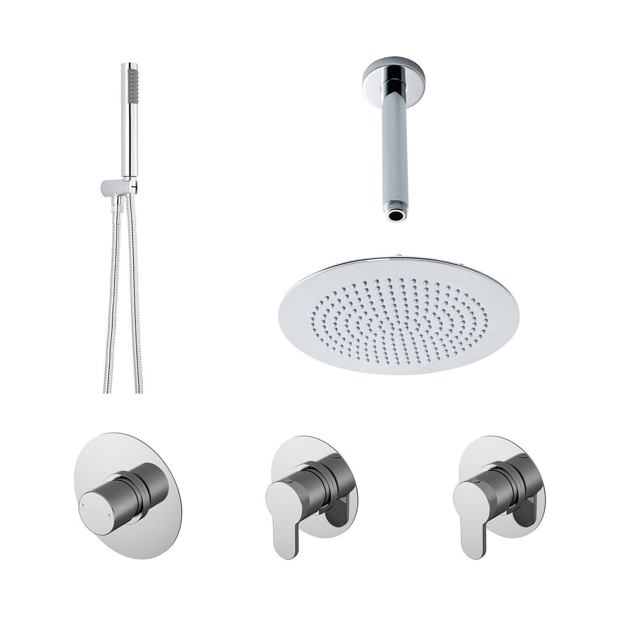 Nuie 2 Outlet Concealed Shower Valve With Stop Taps