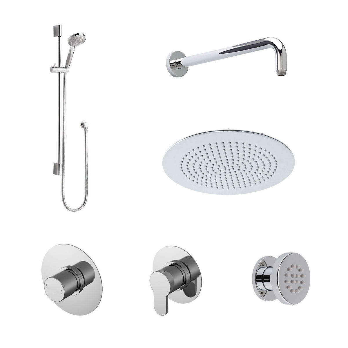 Nuie 3 Outlet Concealed Shower Valve With 3 Body Jets