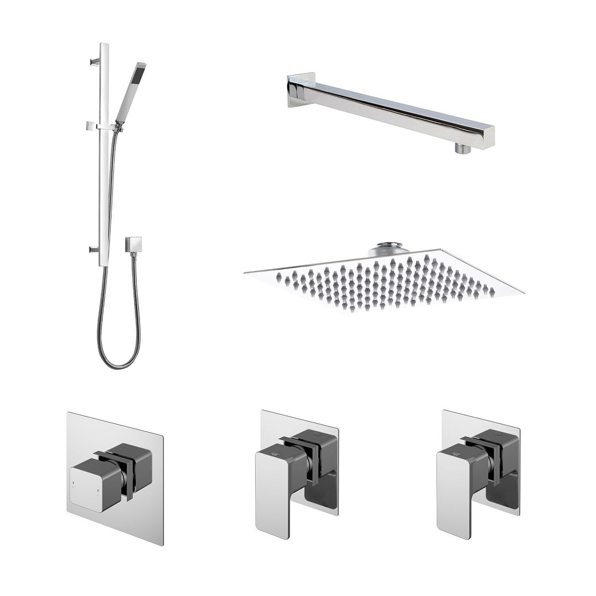 Nuie Concealed 2 Outlet Thermostatic Shower Valve With Diverter