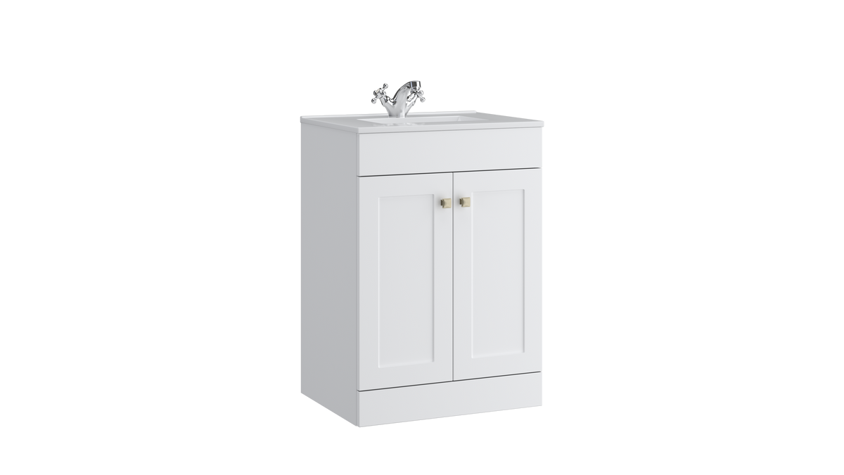 Sanctuary 500mm 2 Door Floor Standing Unit Matt White