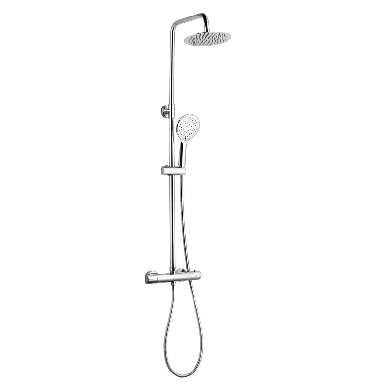Plan Thermostatic Bar Shower with Ultra Slim Shower Drencher and Sliding Handset - SHO007PL - SHO007PL 2