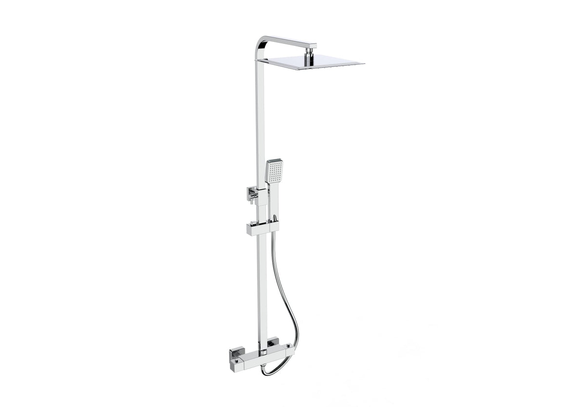 Pure Thermostatic Bar Shower with Ultra Slim Stainless Shower Drencher and Sliding Handset - SHO030PR - SHO030PR 2