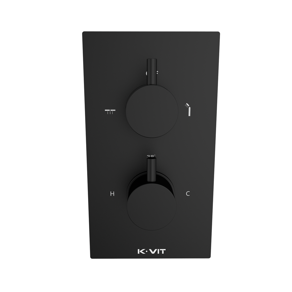 Nero Round Concealed Therm. Shower Valve with diverter Matt Black - SHO046NR - SHO046NR 2