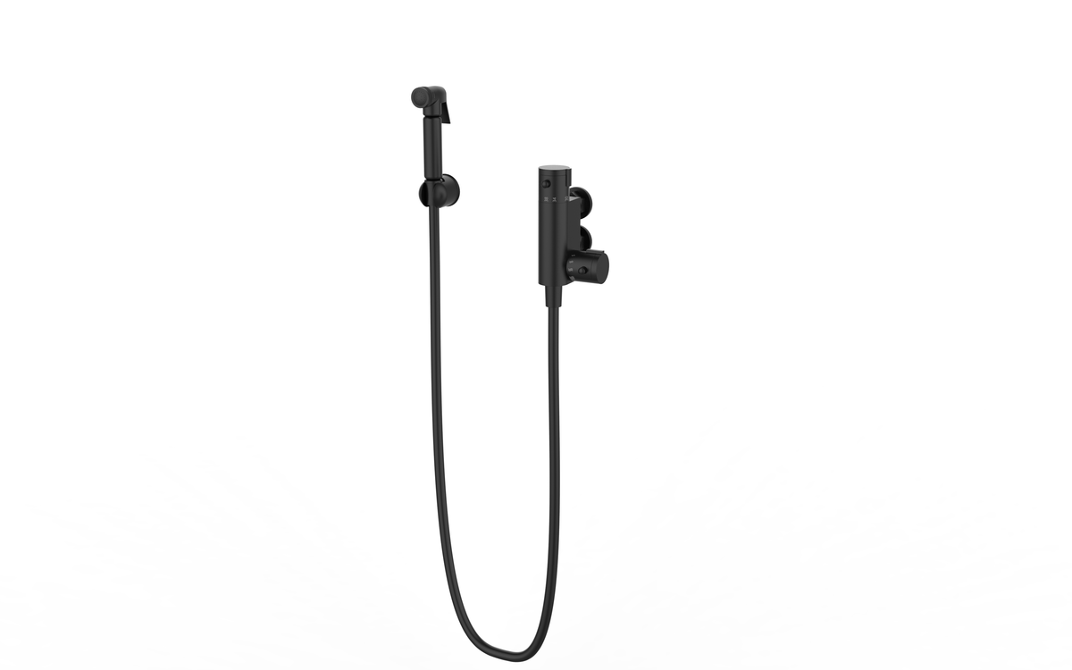 Nero Douche Kit with Therm. Mixing Valve and Brass Bodied Spray Head Matt Black - SHO059DN