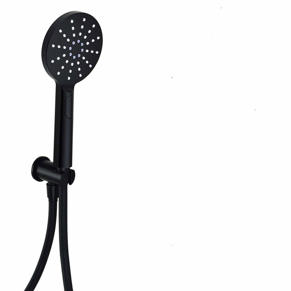 Nero Round Outlet Elbow with Wall Bracket and Handset - SHO107NR