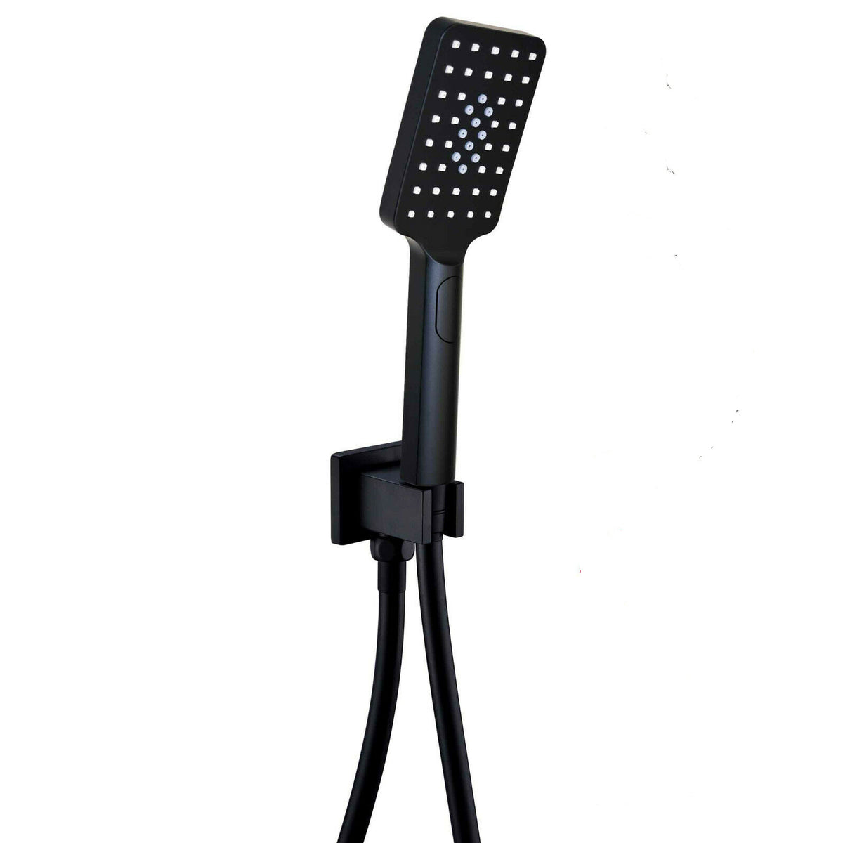 Nero Square Outlet Elbow with Wall Bracket and Handset - SHO108NS