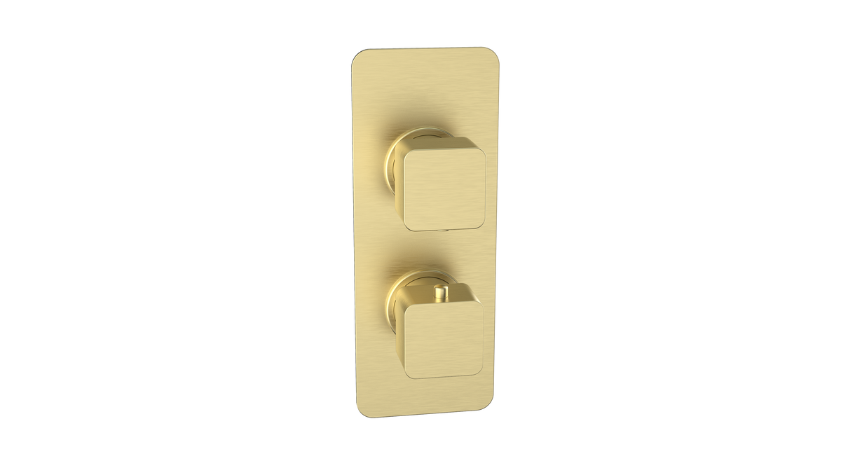 Kolt Concealed Shower Valve (Twin Outlet) Brushed Brass - SHO324KBB