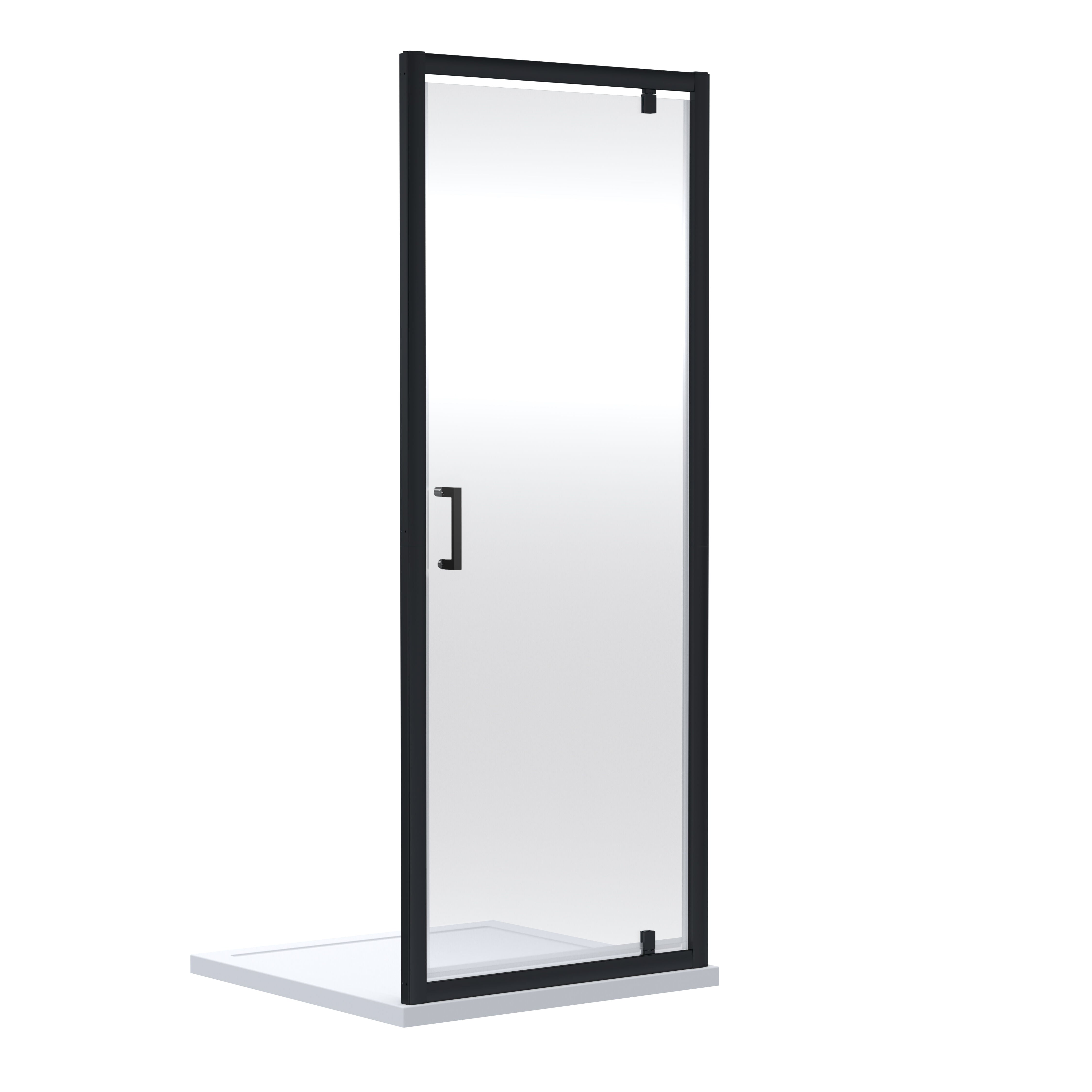nuie Rene 760mm Matt Black Pivot Shower Door