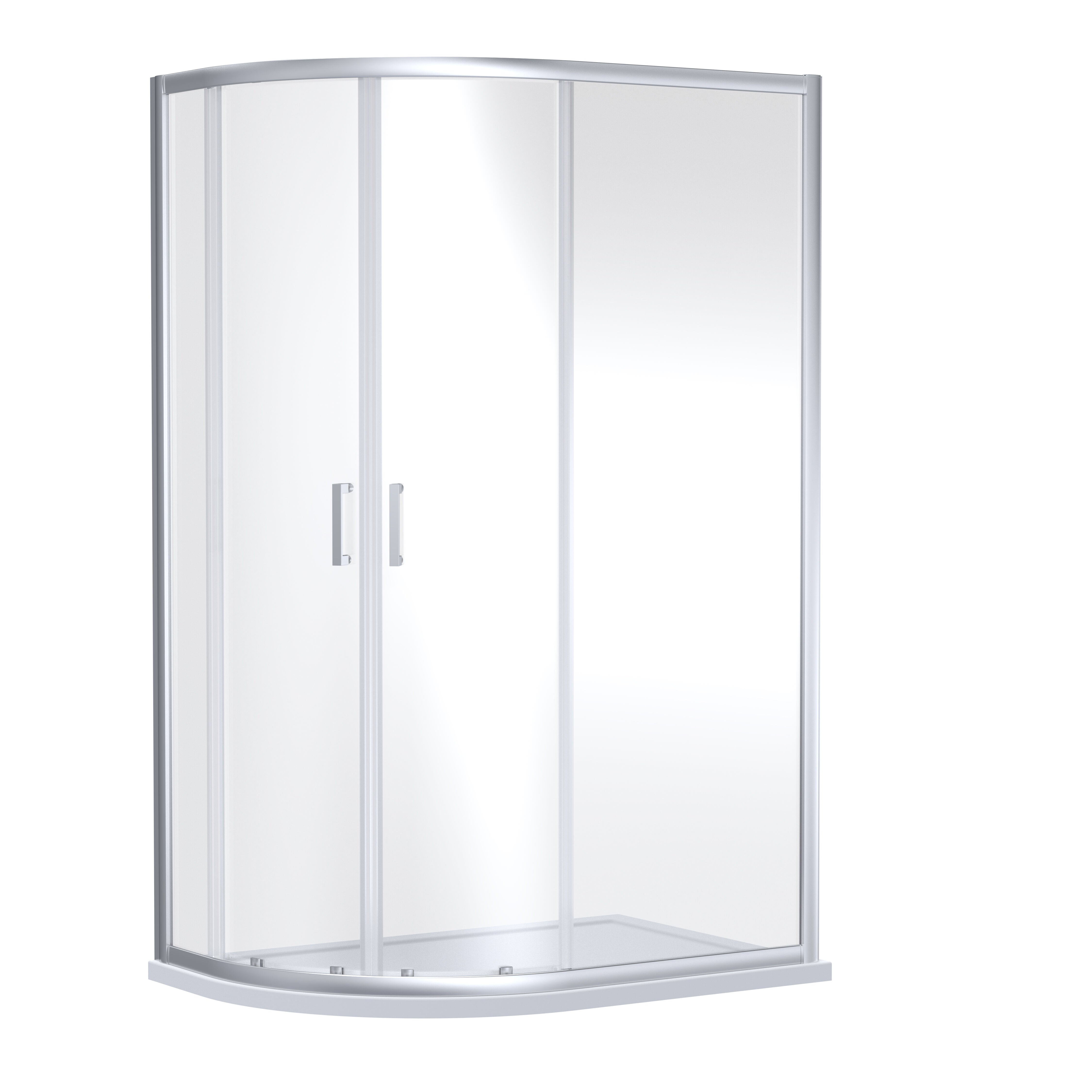 nuie Rene 900 x 760mm Chrome Offset Quadrant Shower Enclosure