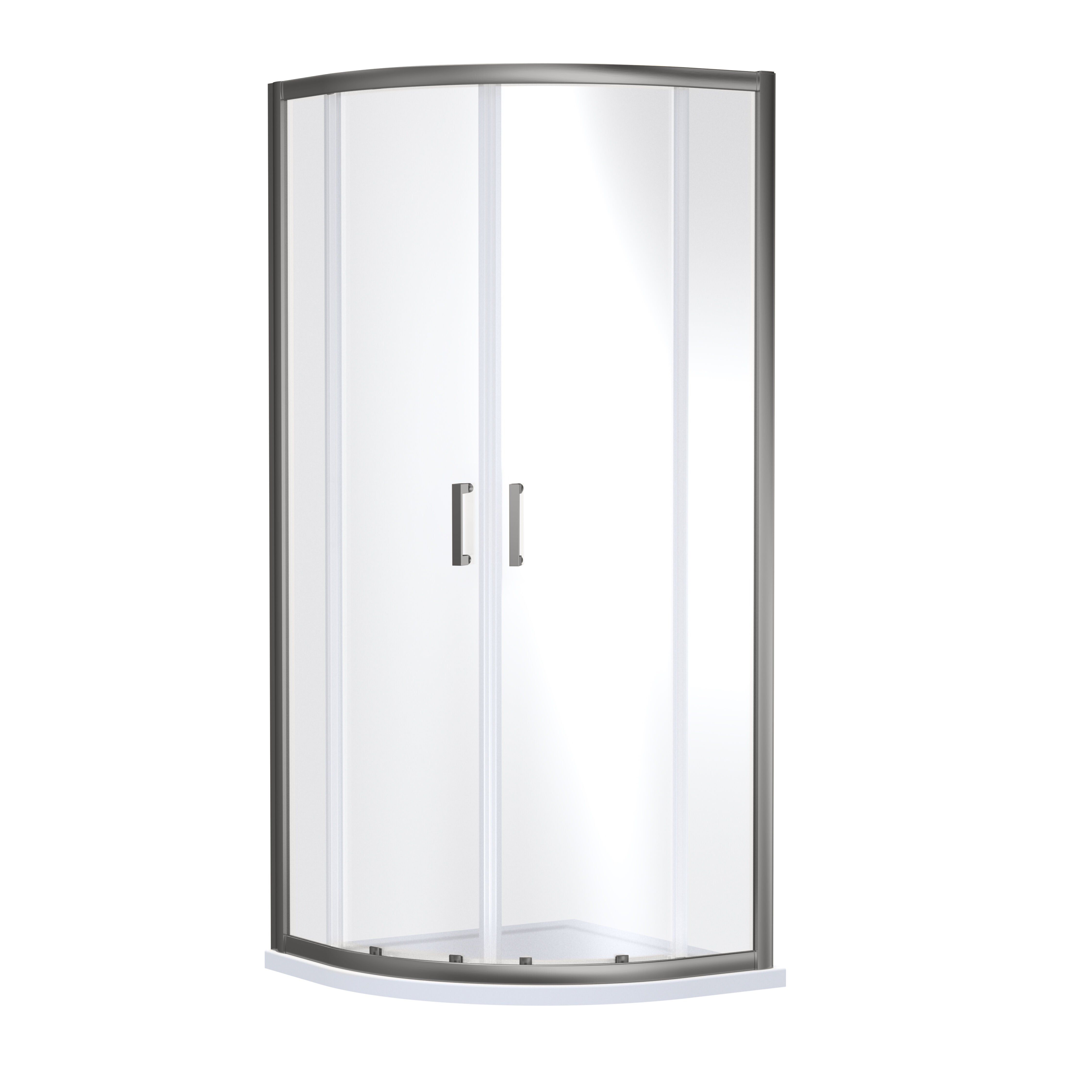 nuie Rene 800mm Brushed Pewter Framed Shower Enclosure