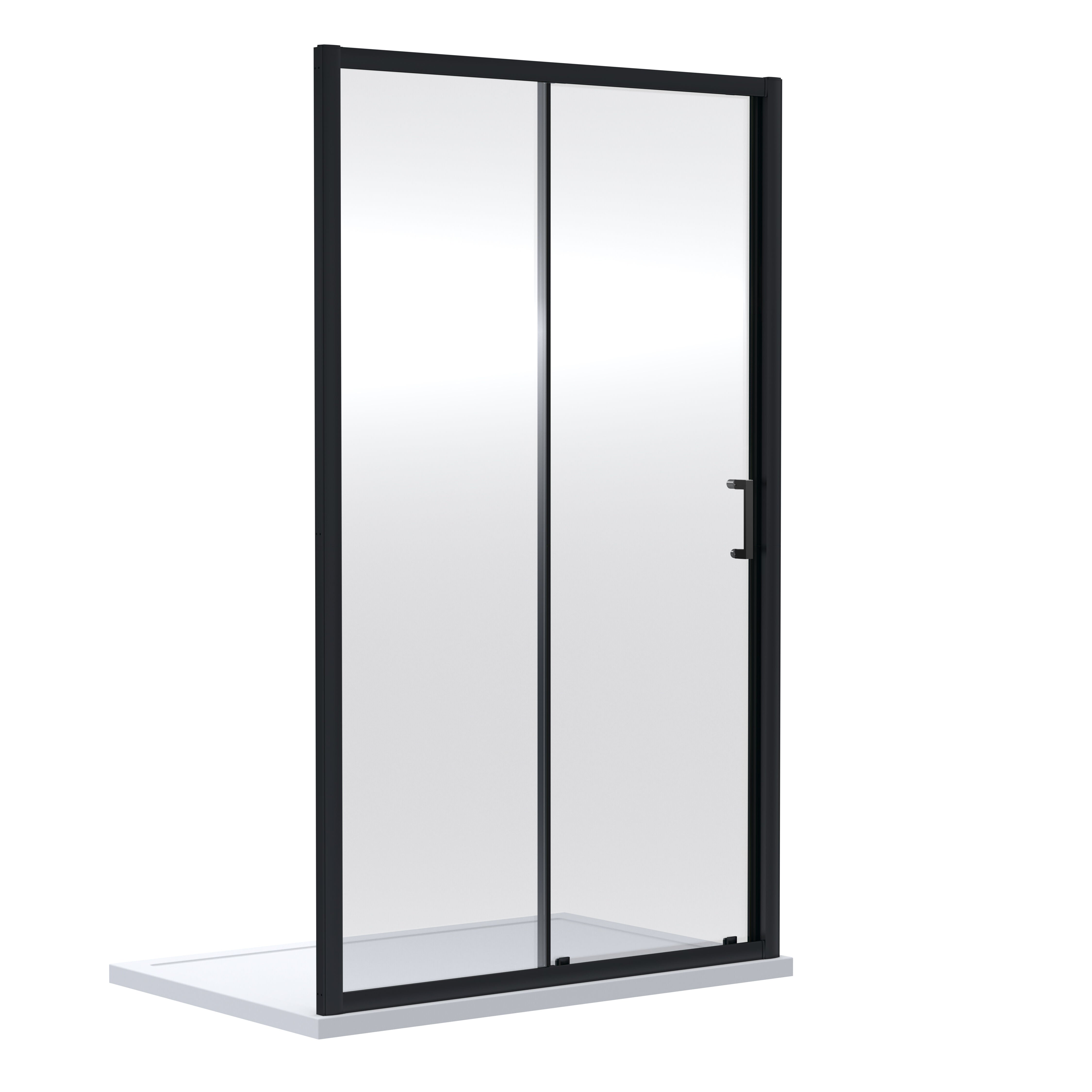 nuie Rene 1400mm Matt Black Sliding Shower Door