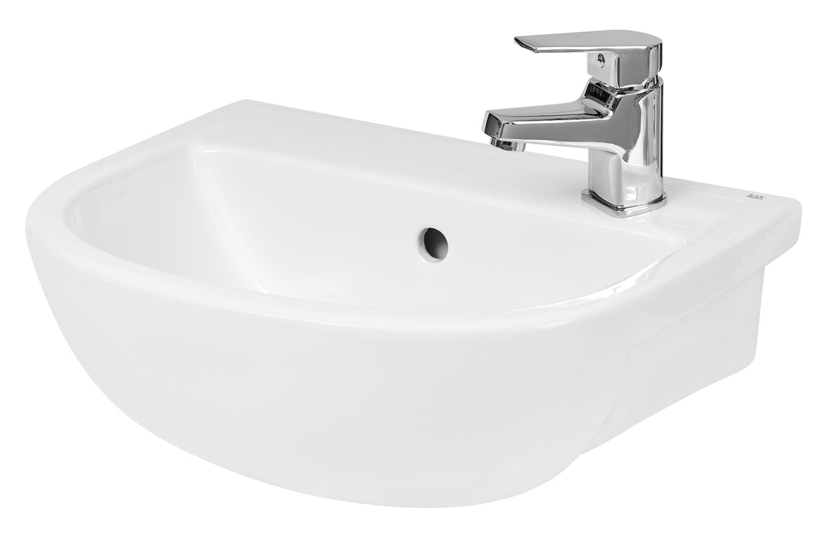 Nuie Oculus 400mm 1 Tap Hole Ceramic Semi-Recessed Basin