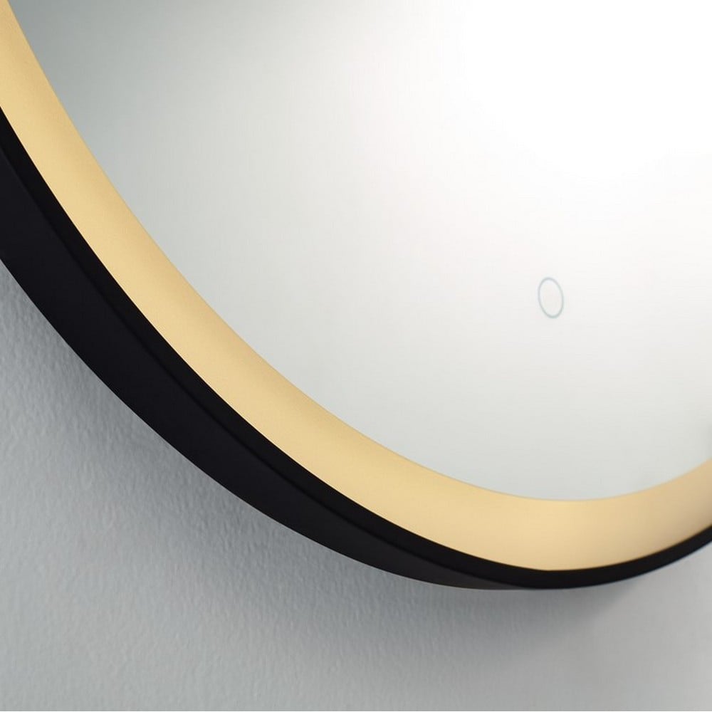 Tetbury 800mm Round with White Acrylic Edge in Black Frame - TE80B - TE80B 6