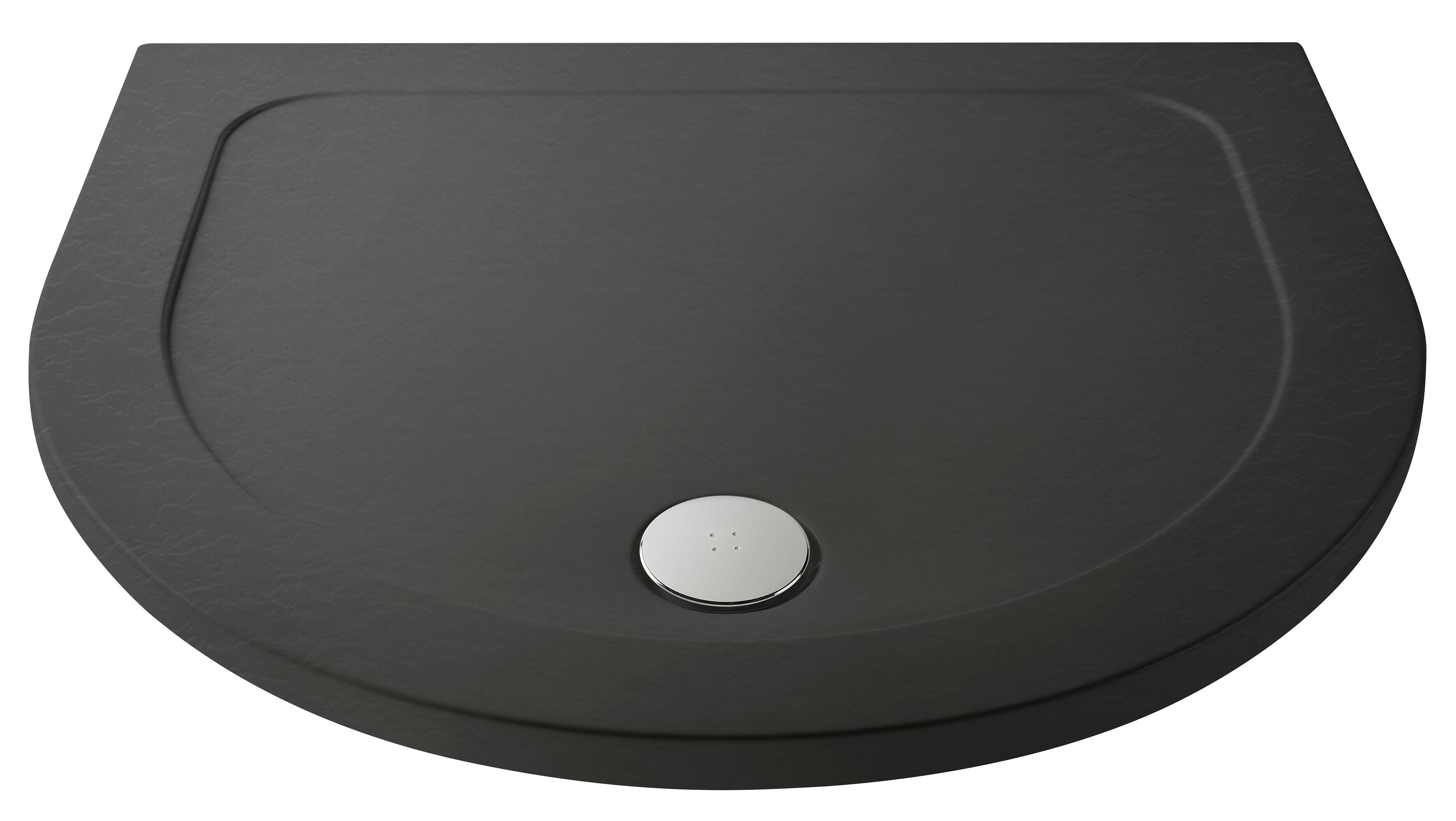 1050 x 950mm Slate Gray Slimline D Shape Shower Tray